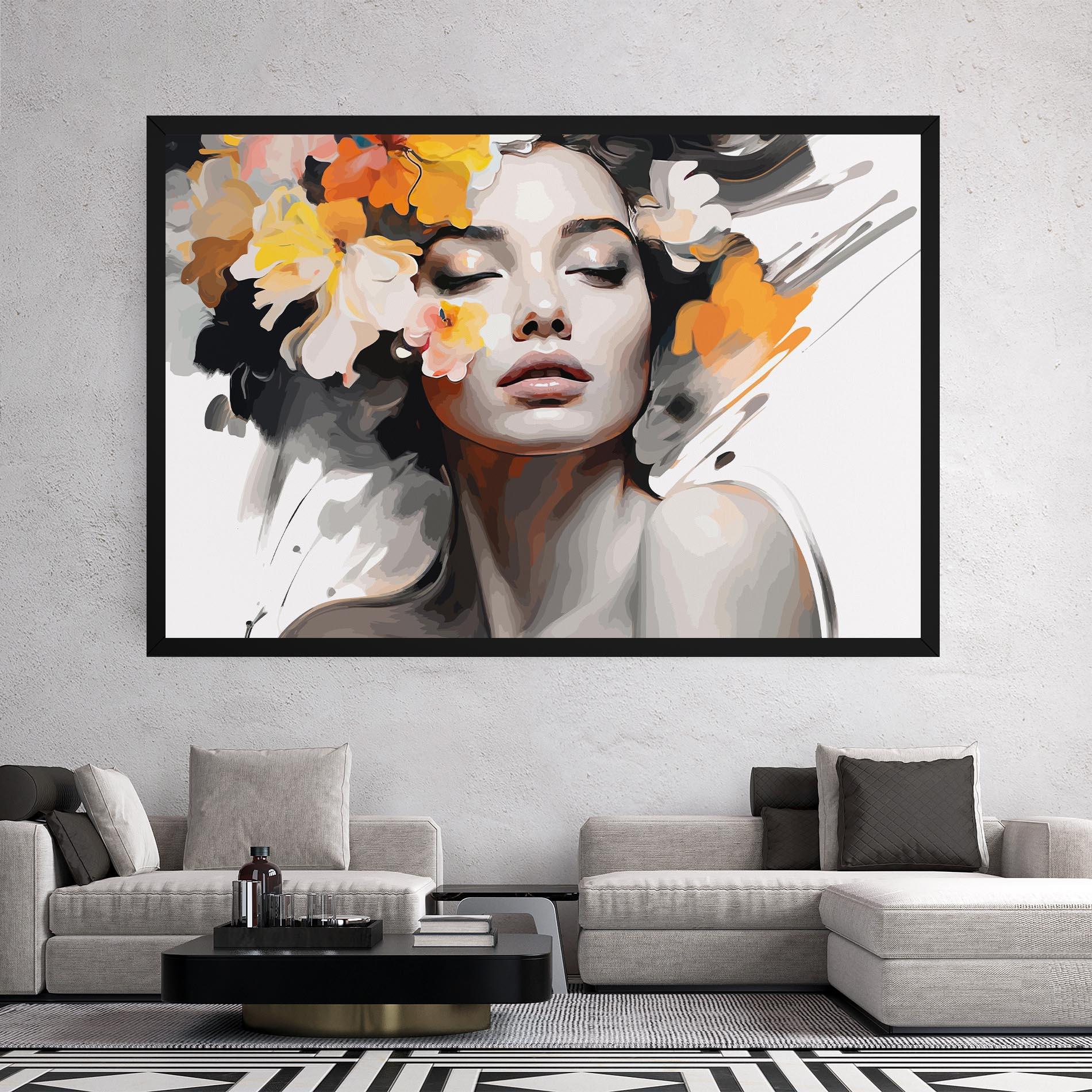 Tablou Canvas Yellow Flower Portrait mockup 2
