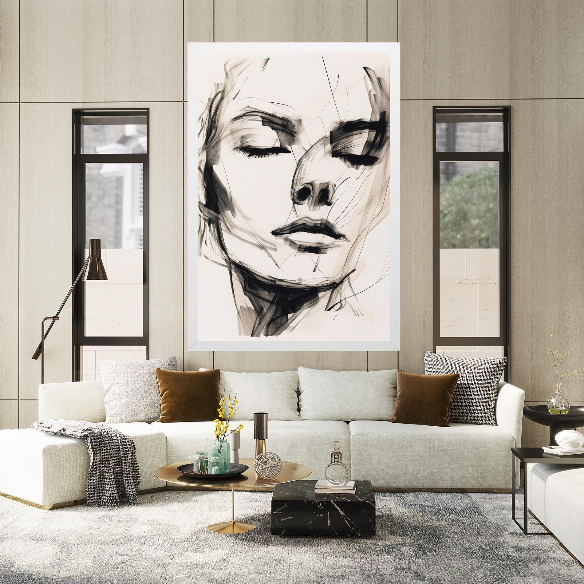 Tablou Canvas Continuous Line Woman mockup 2