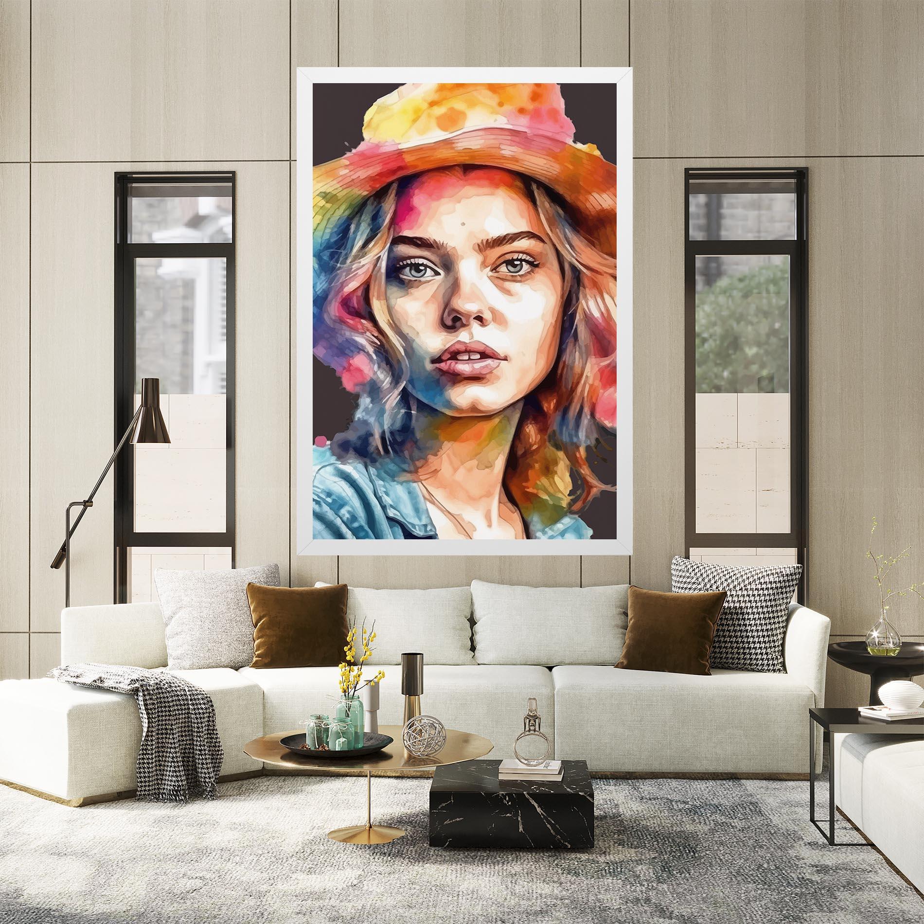 Tablou Canvas Hat Portrait Girl mockup 2