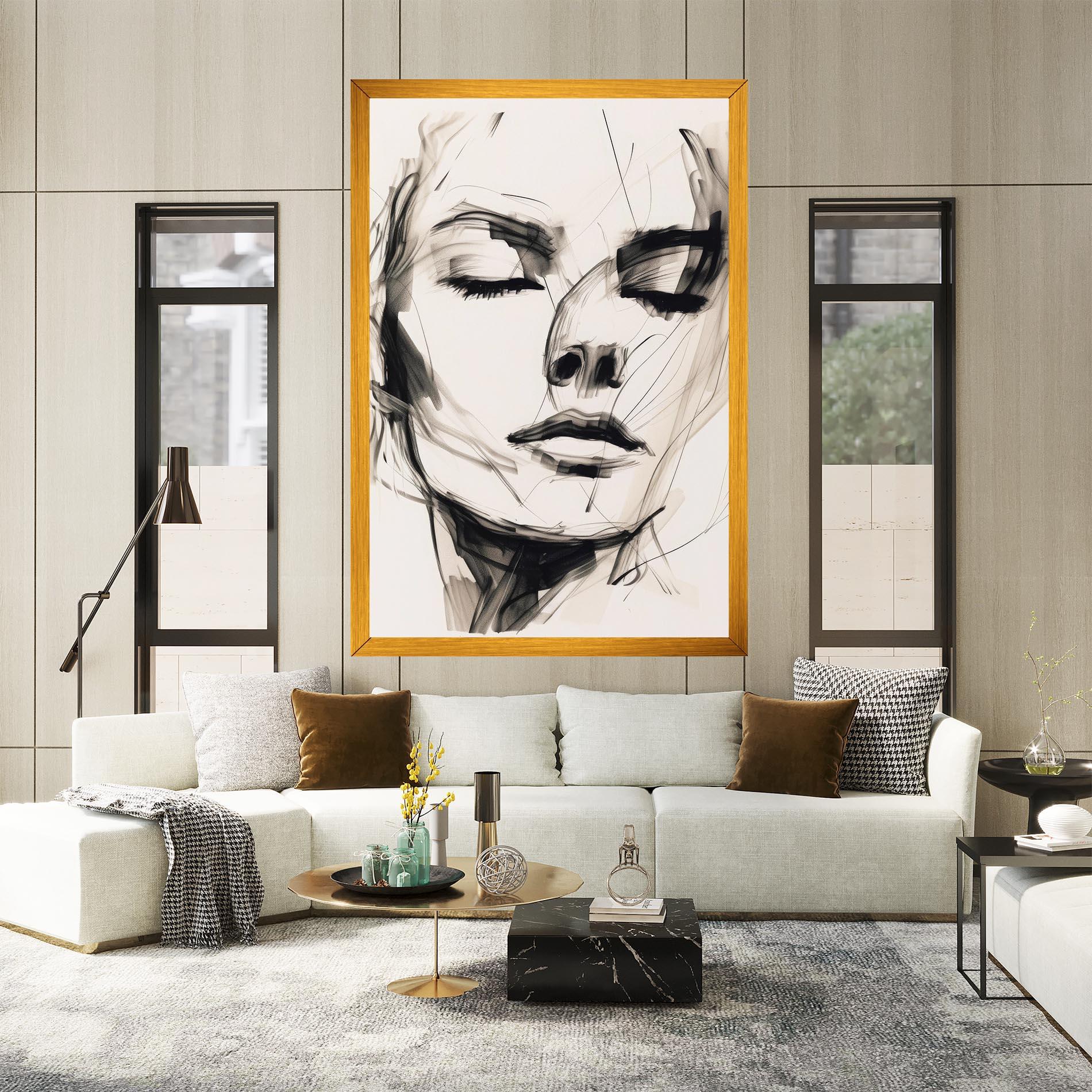 Tablou Canvas Continuous Line Woman mockup 2