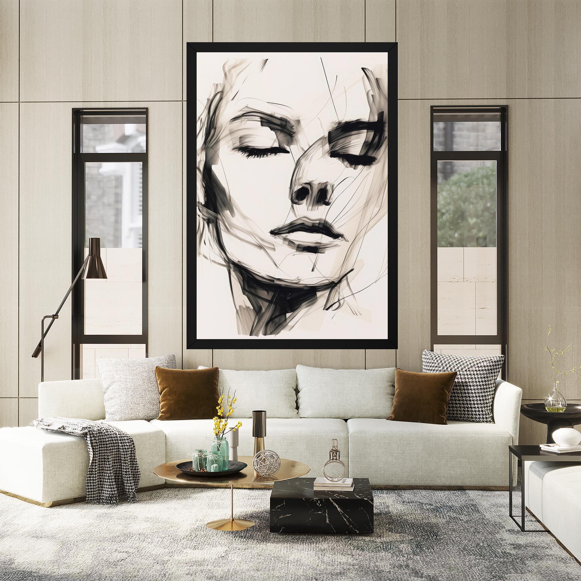 Tablou Canvas Continuous Line Woman mockup 2