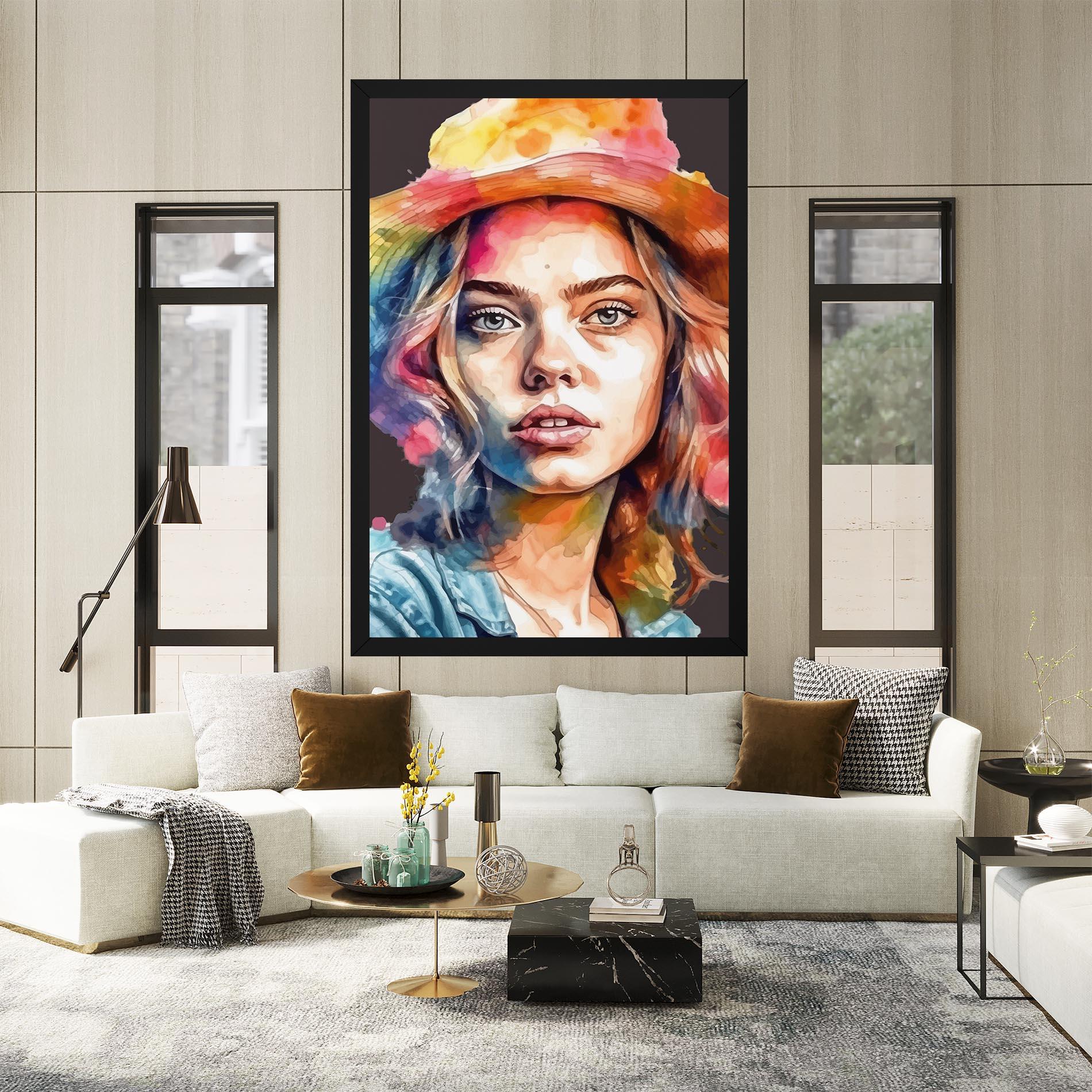 Tablou Canvas Hat Portrait Girl mockup 2