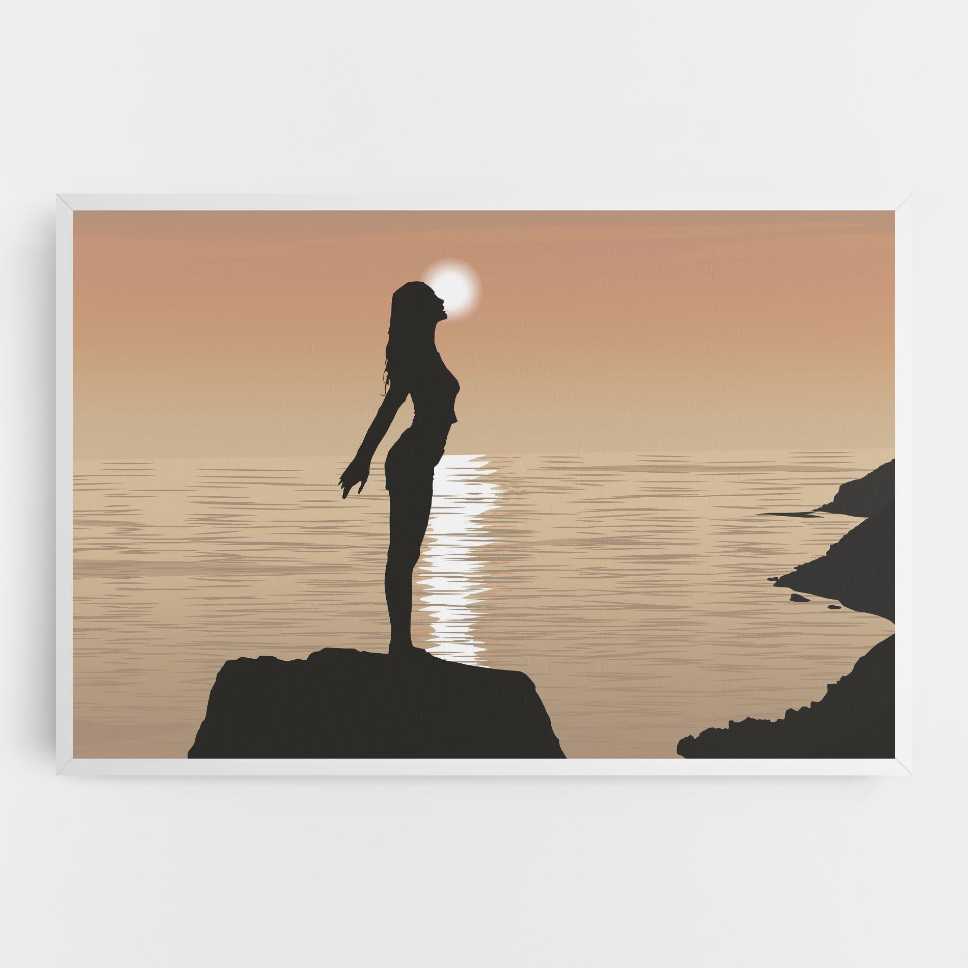 Tablou Canvas Water Girl Shilouette mockup 0