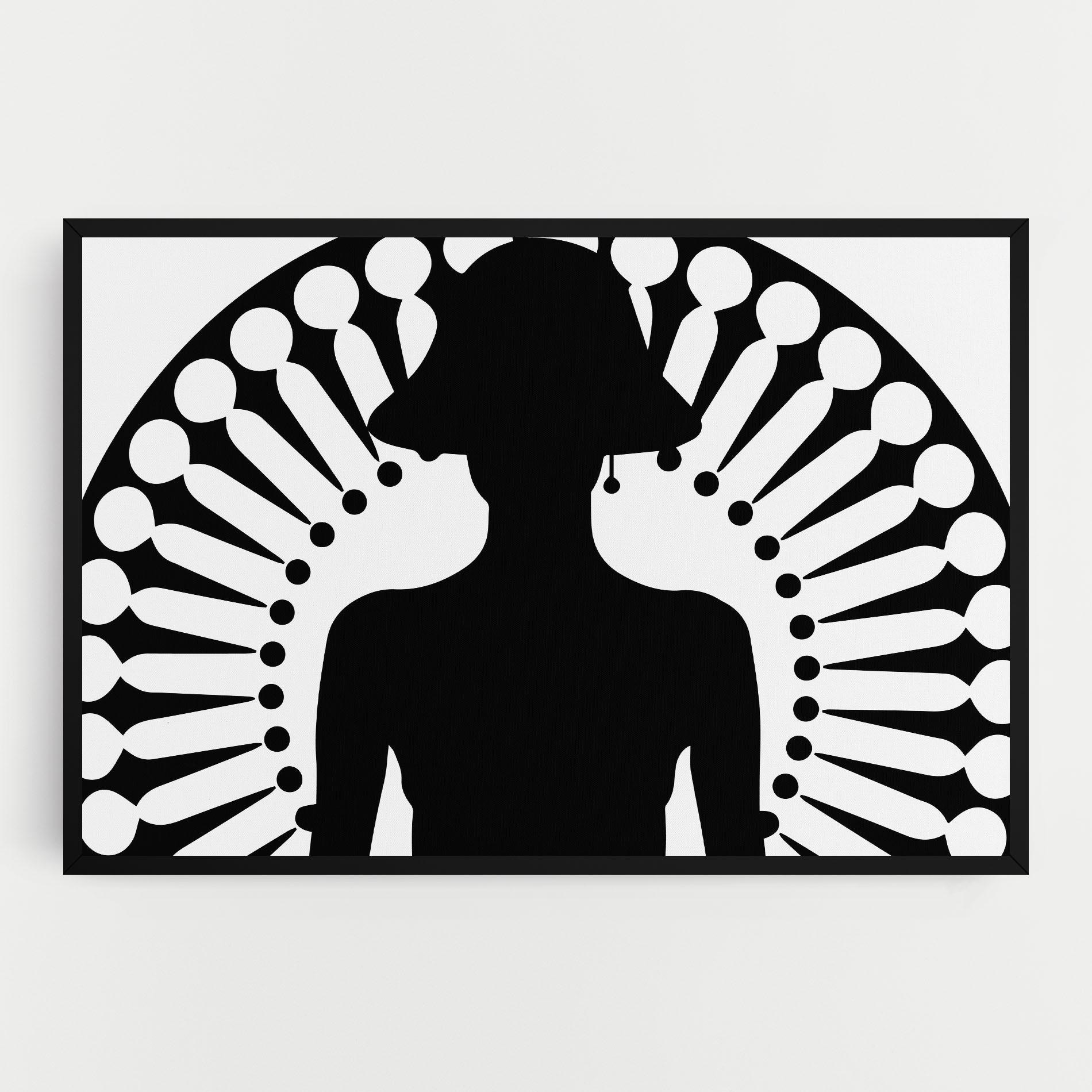 Tablou Canvas Black Shilouette Lady mockup 0