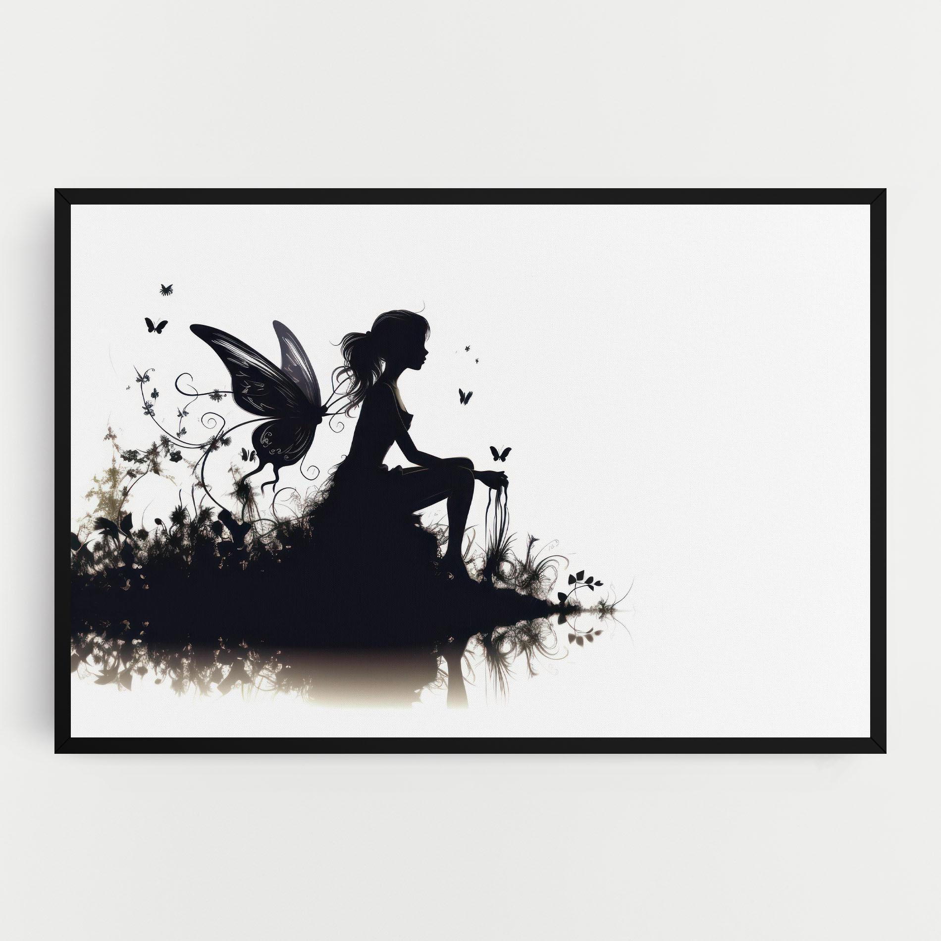 Tablou Canvas Butterfly Woman Shilouette mockup 0