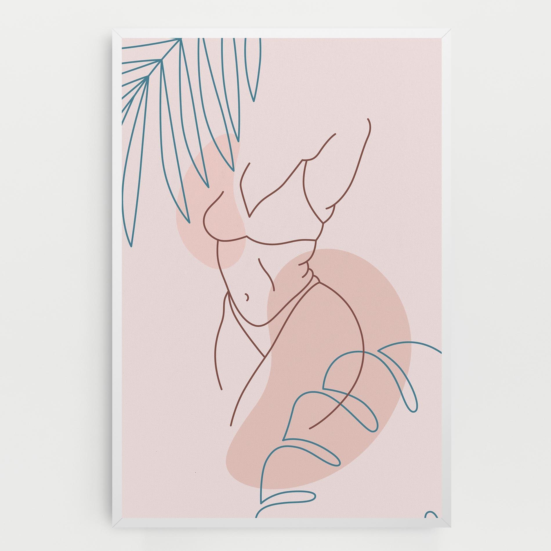 Tablou Canvas Body Line Leaf mockup 0