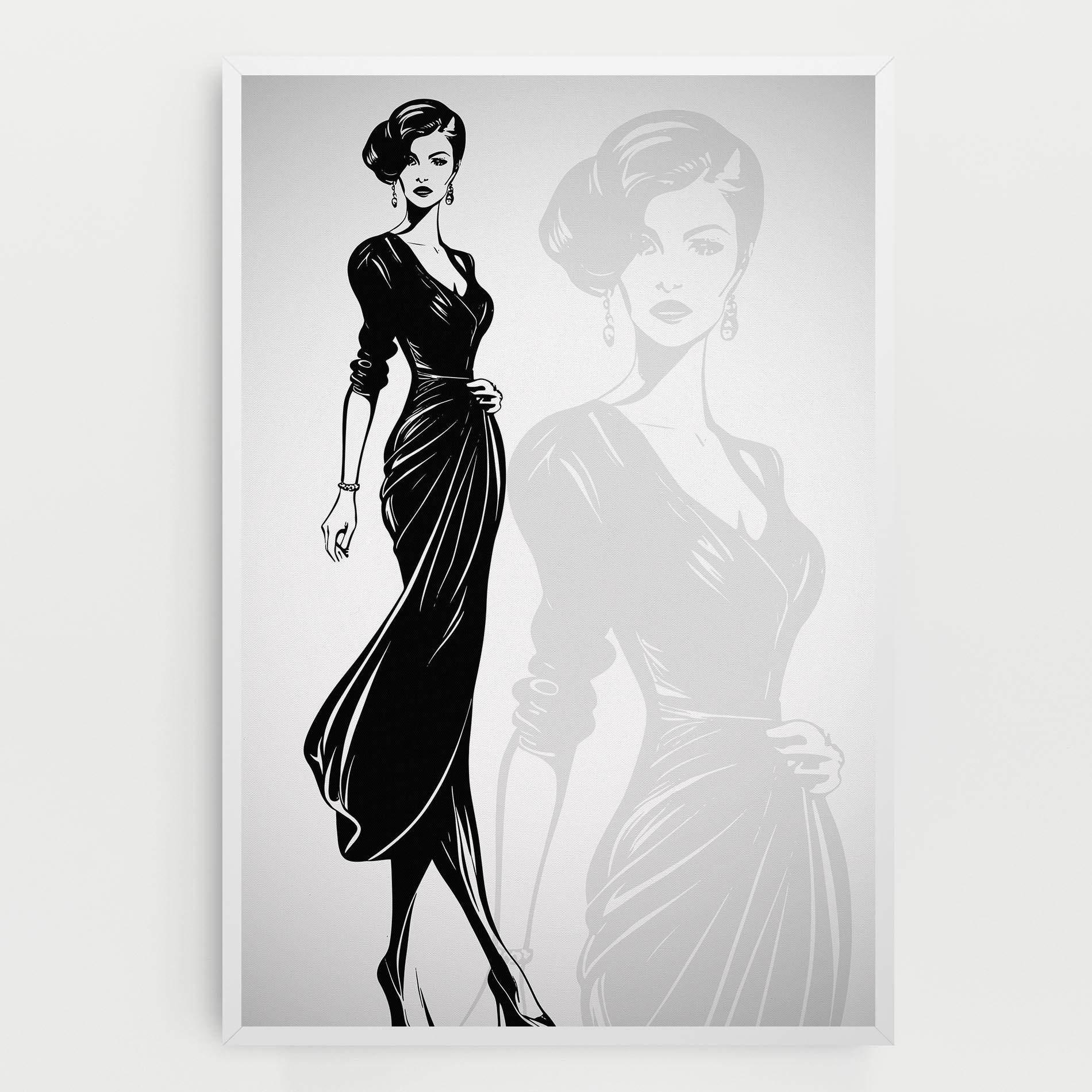 Tablou Canvas Lady Shilouette mockup 0