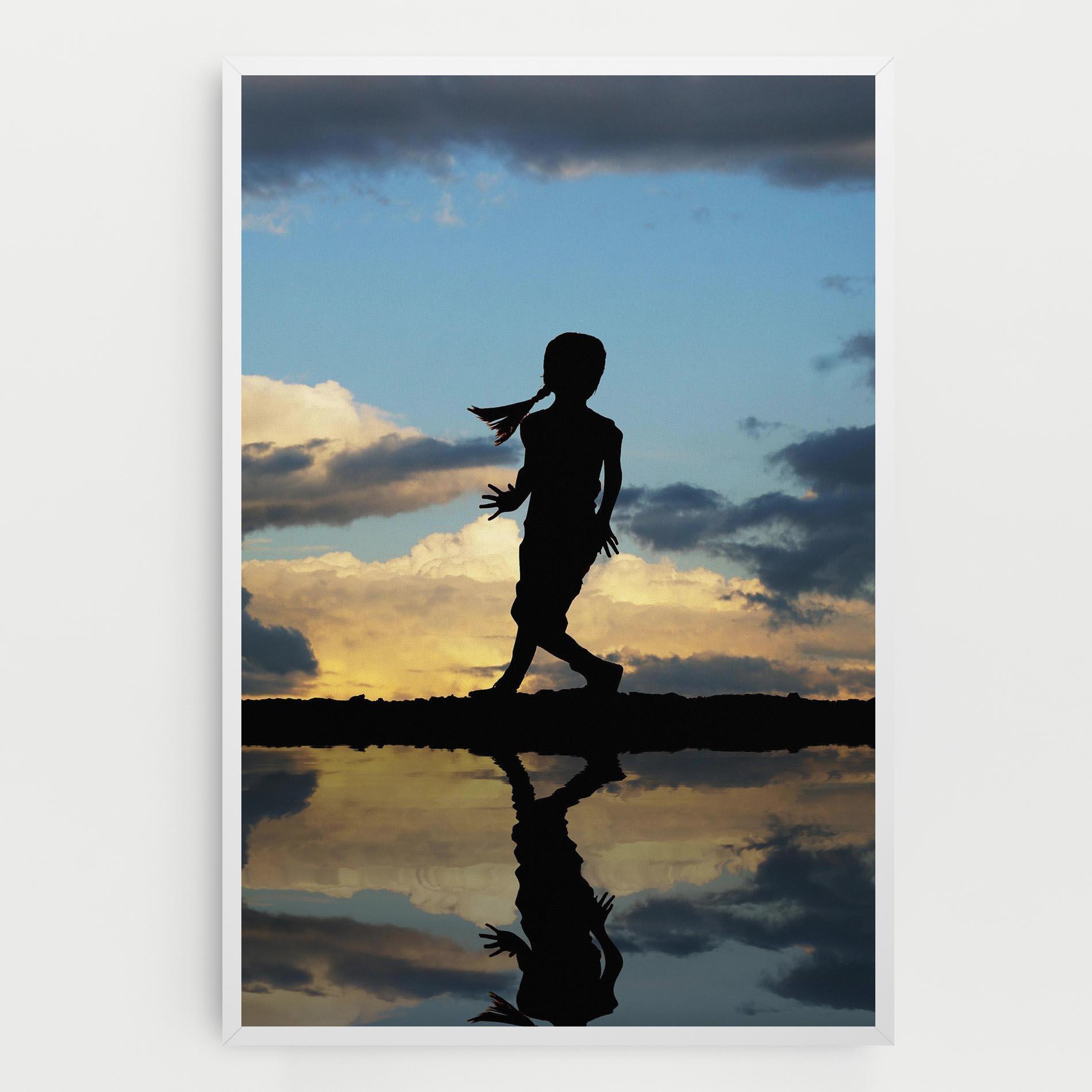Tablou Canvas Little Girl Jumping mockup 0