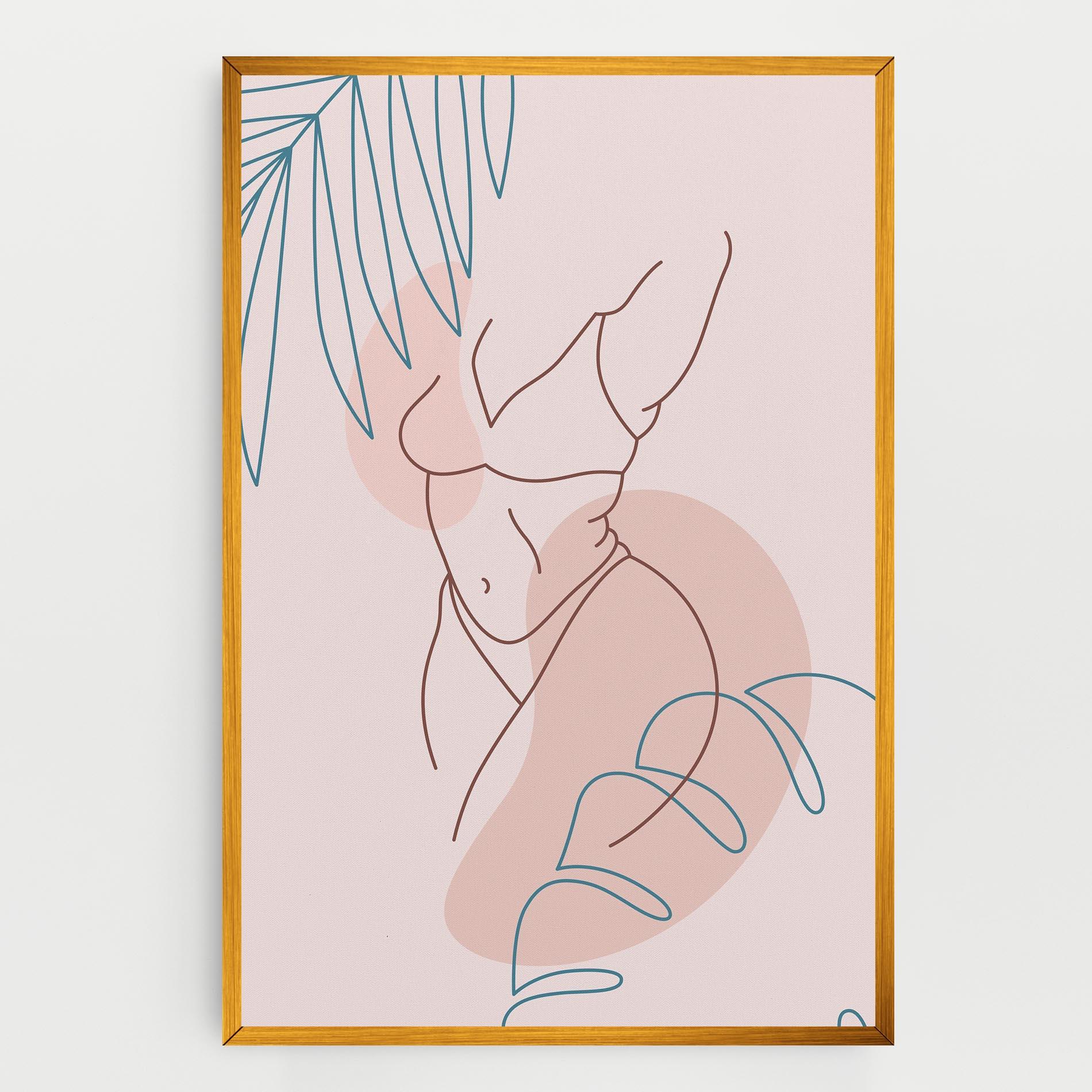 Tablou Canvas Body Line Leaf mockup 0