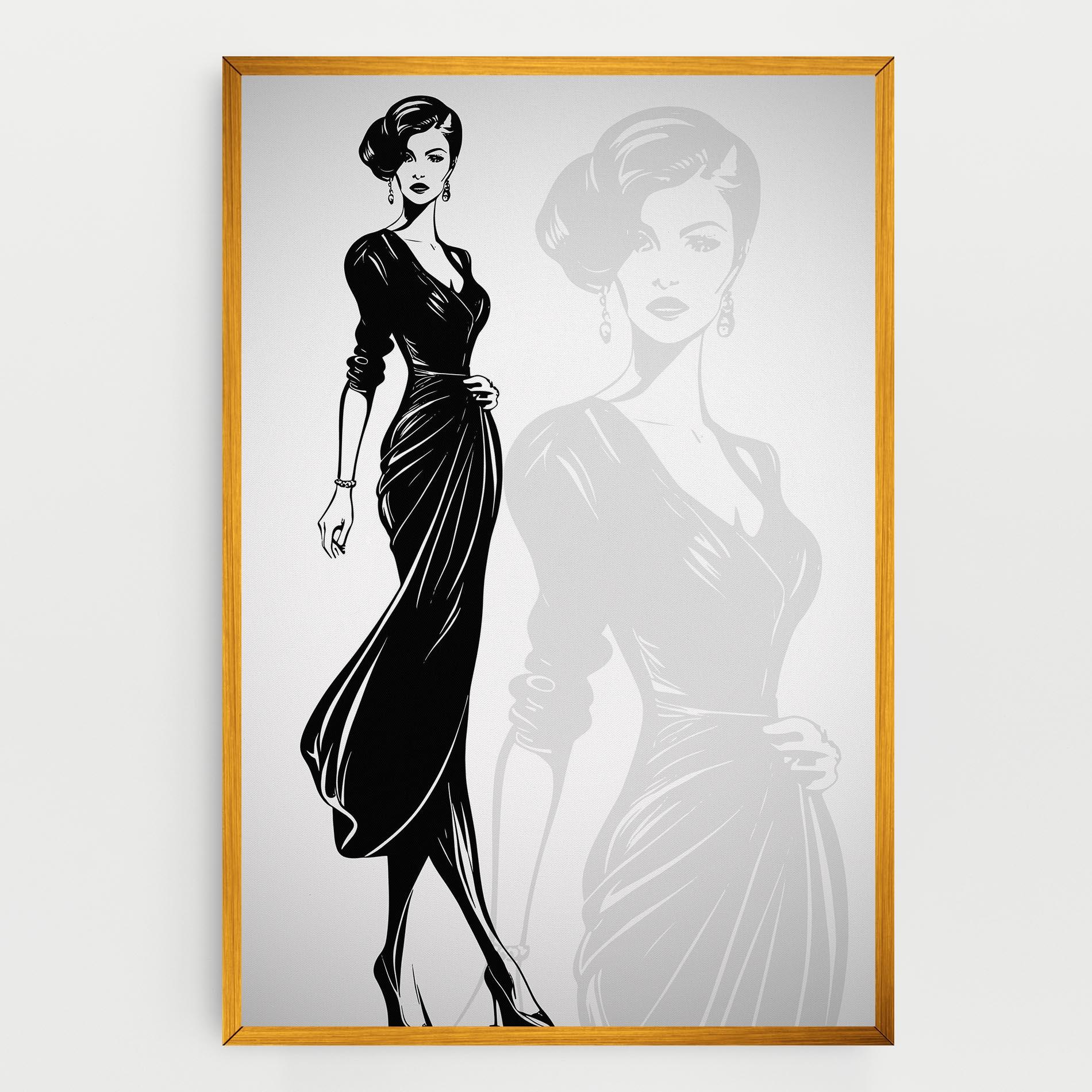 Tablou Canvas Lady Shilouette mockup 0