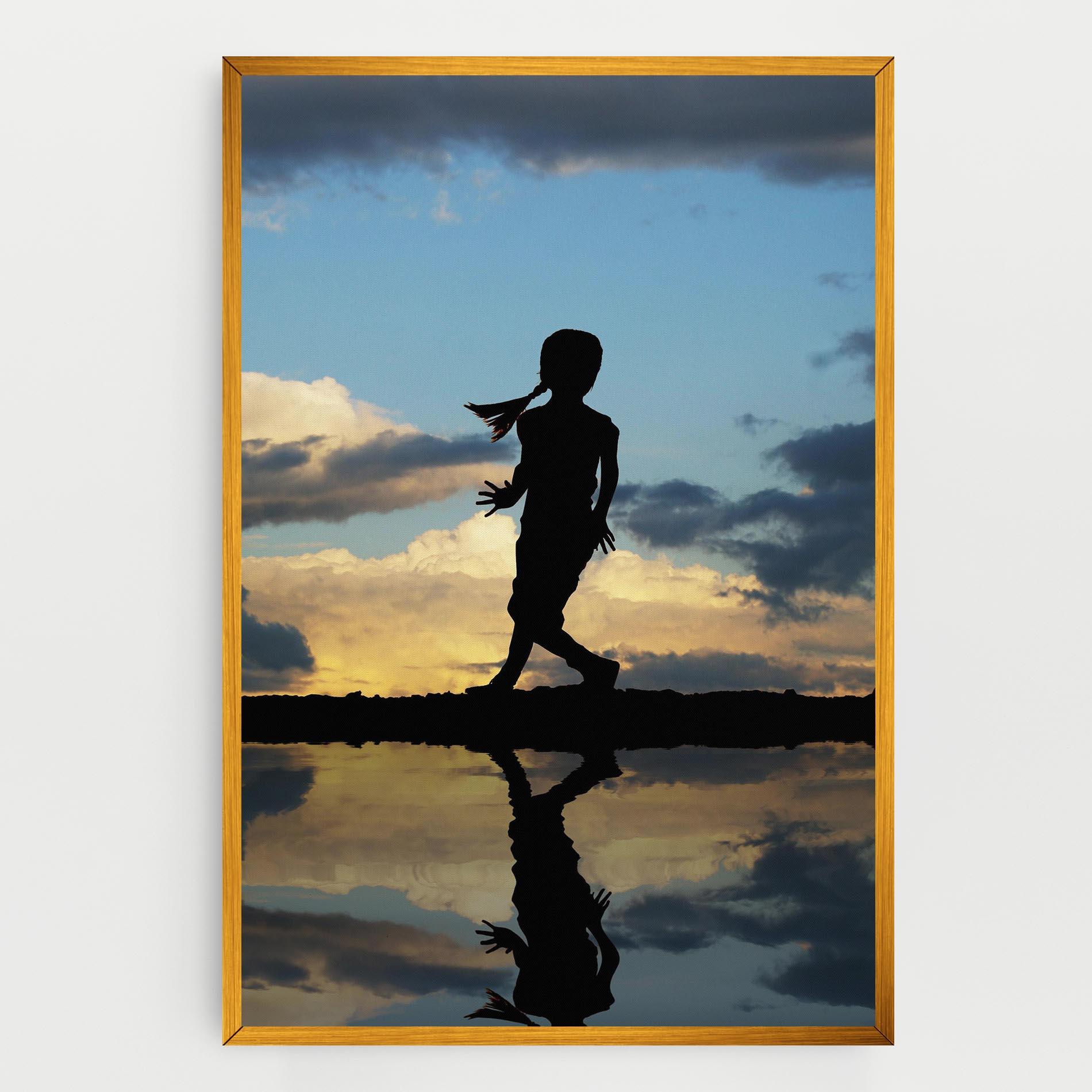 Tablou Canvas Little Girl Jumping mockup 0