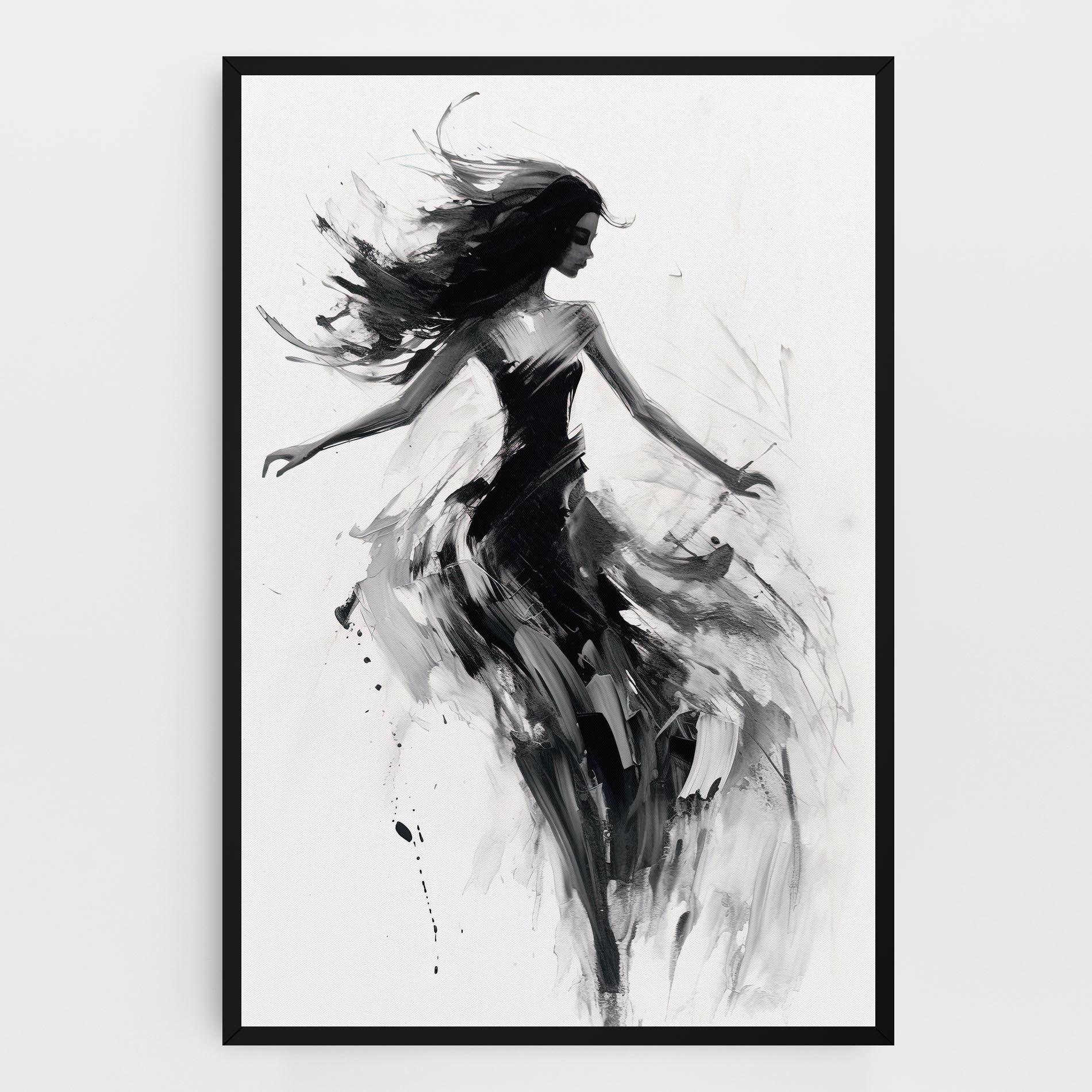 Tablou Canvas Black Ink Woman mockup 0
