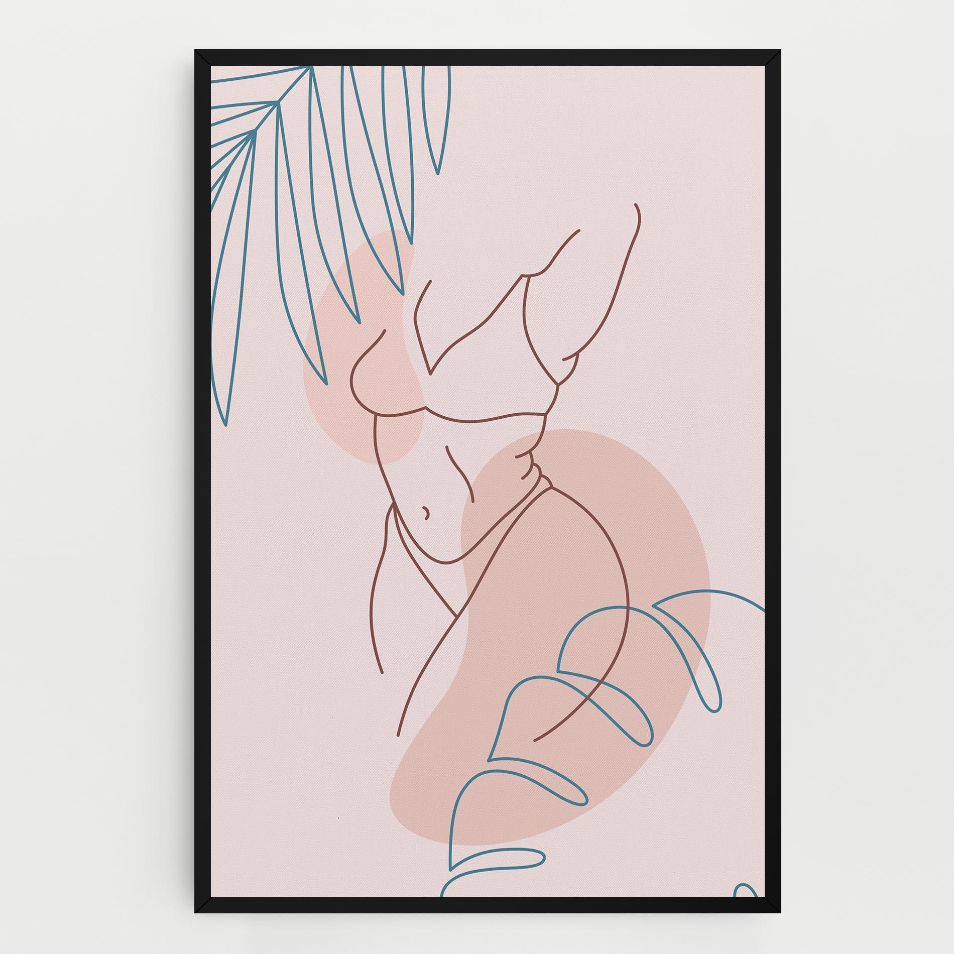 Tablou Canvas Body Line Leaf mockup 0