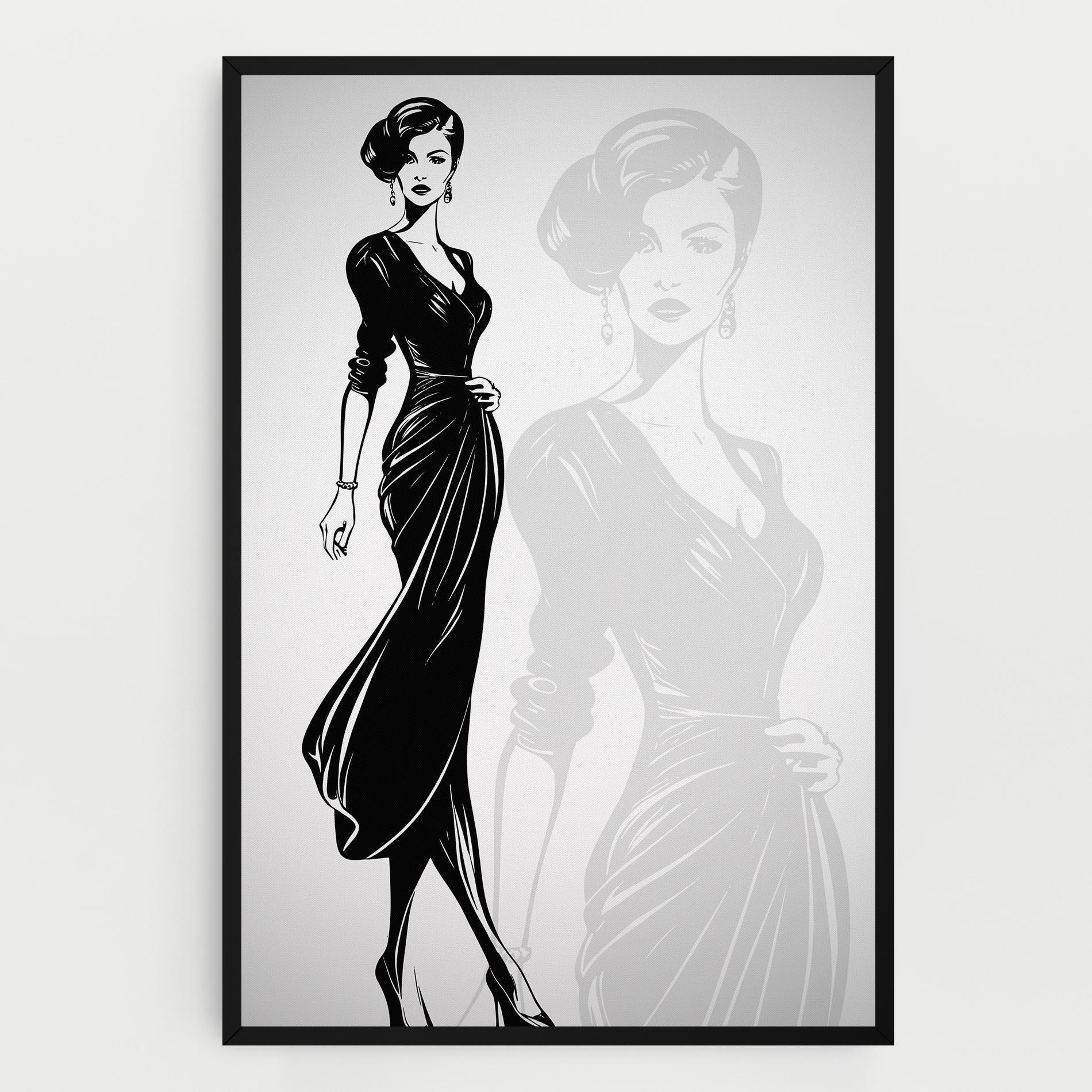 Tablou Canvas Lady Shilouette mockup 0