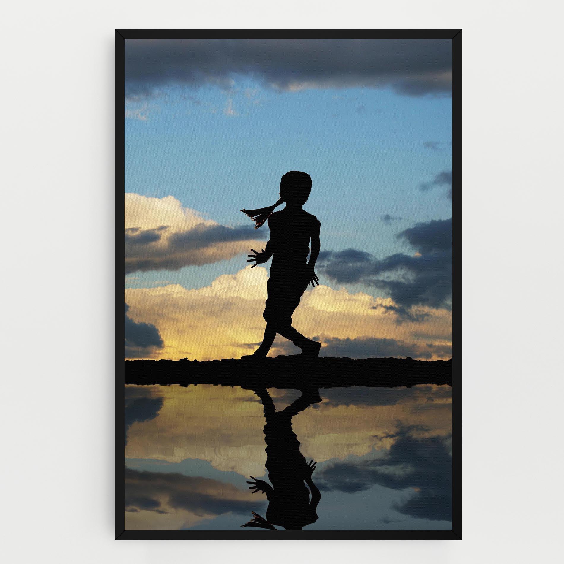 Tablou Canvas Little Girl Jumping mockup 0
