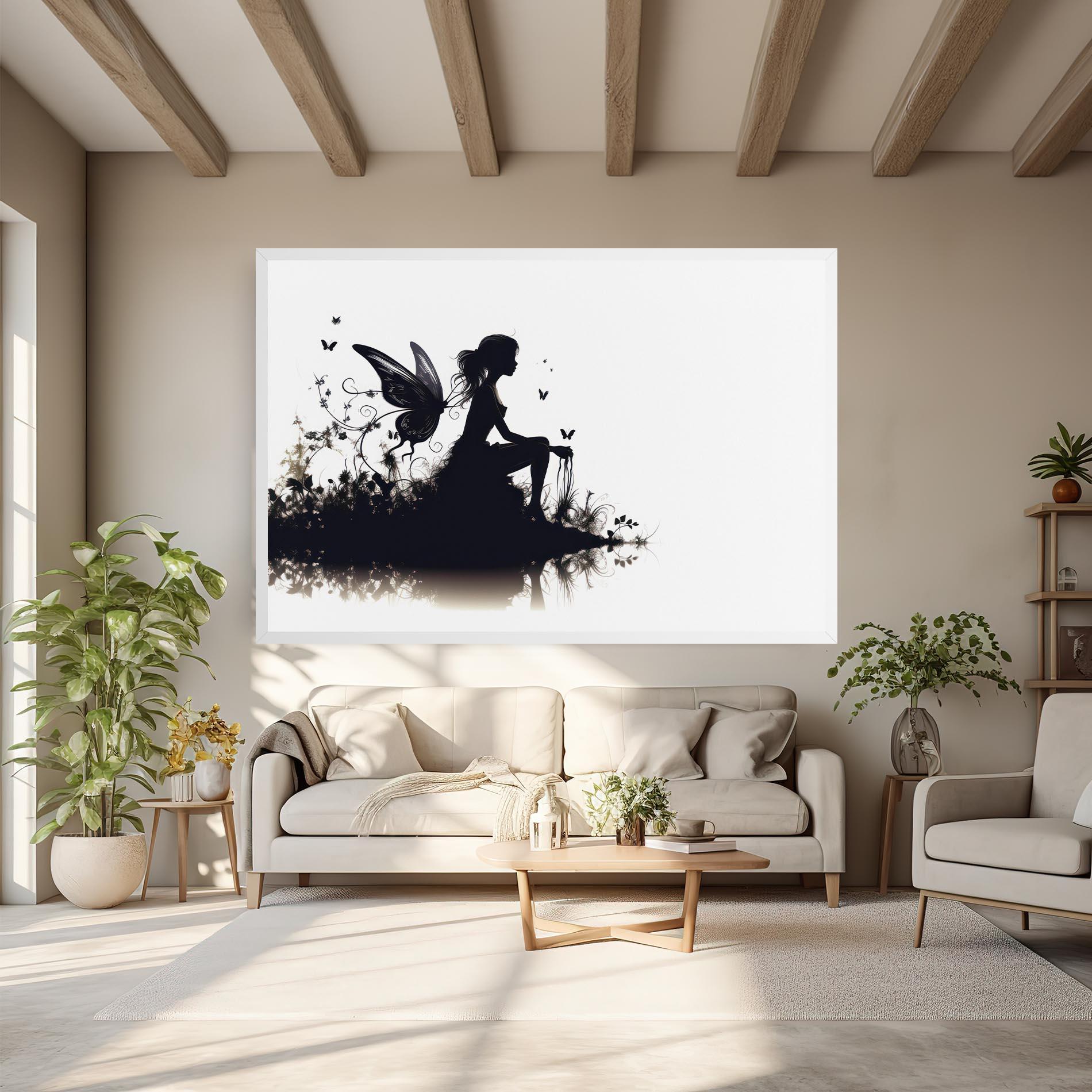 Tablou Canvas Butterfly Woman Shilouette mockup 6