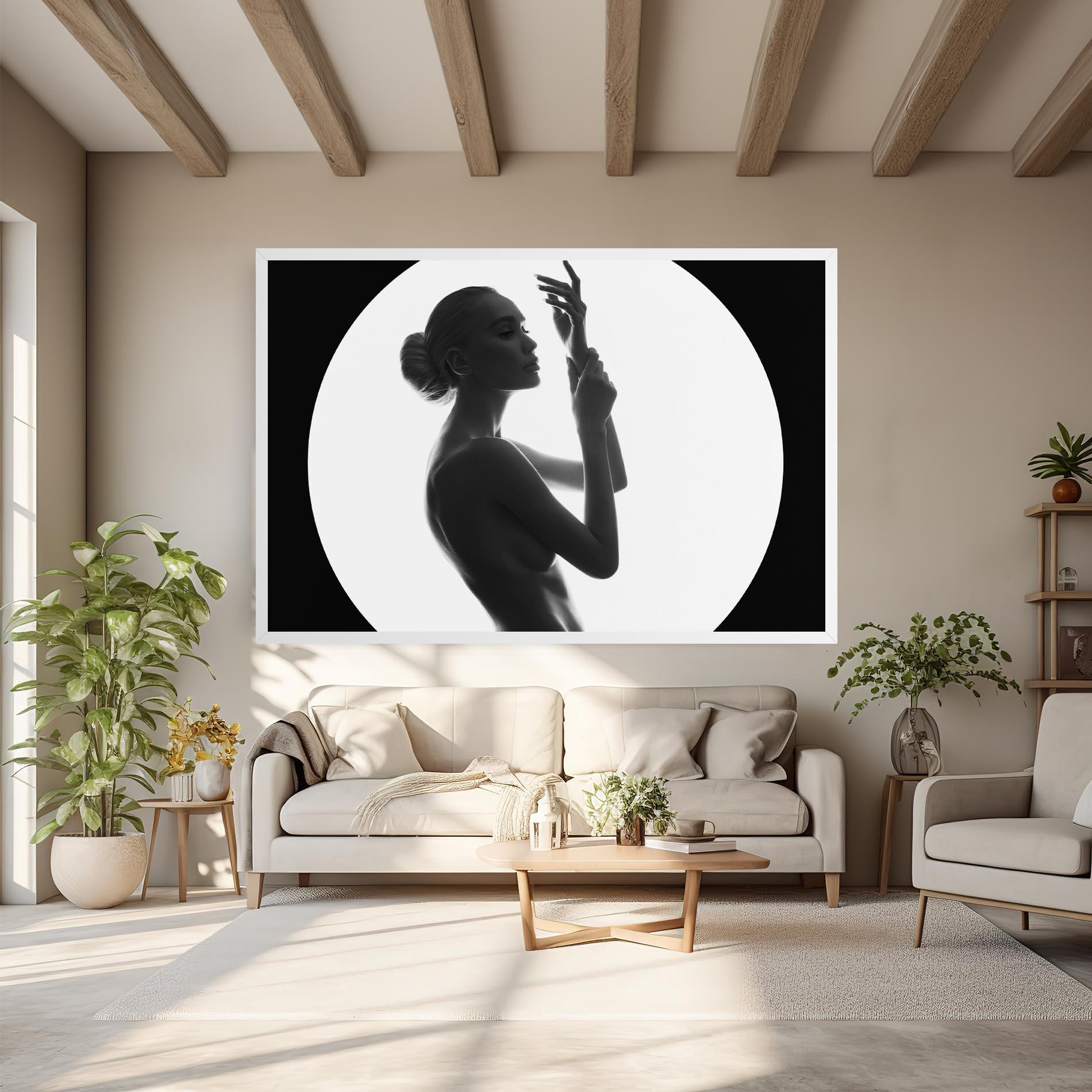 Tablou Canvas Circle Woman Body mockup 6