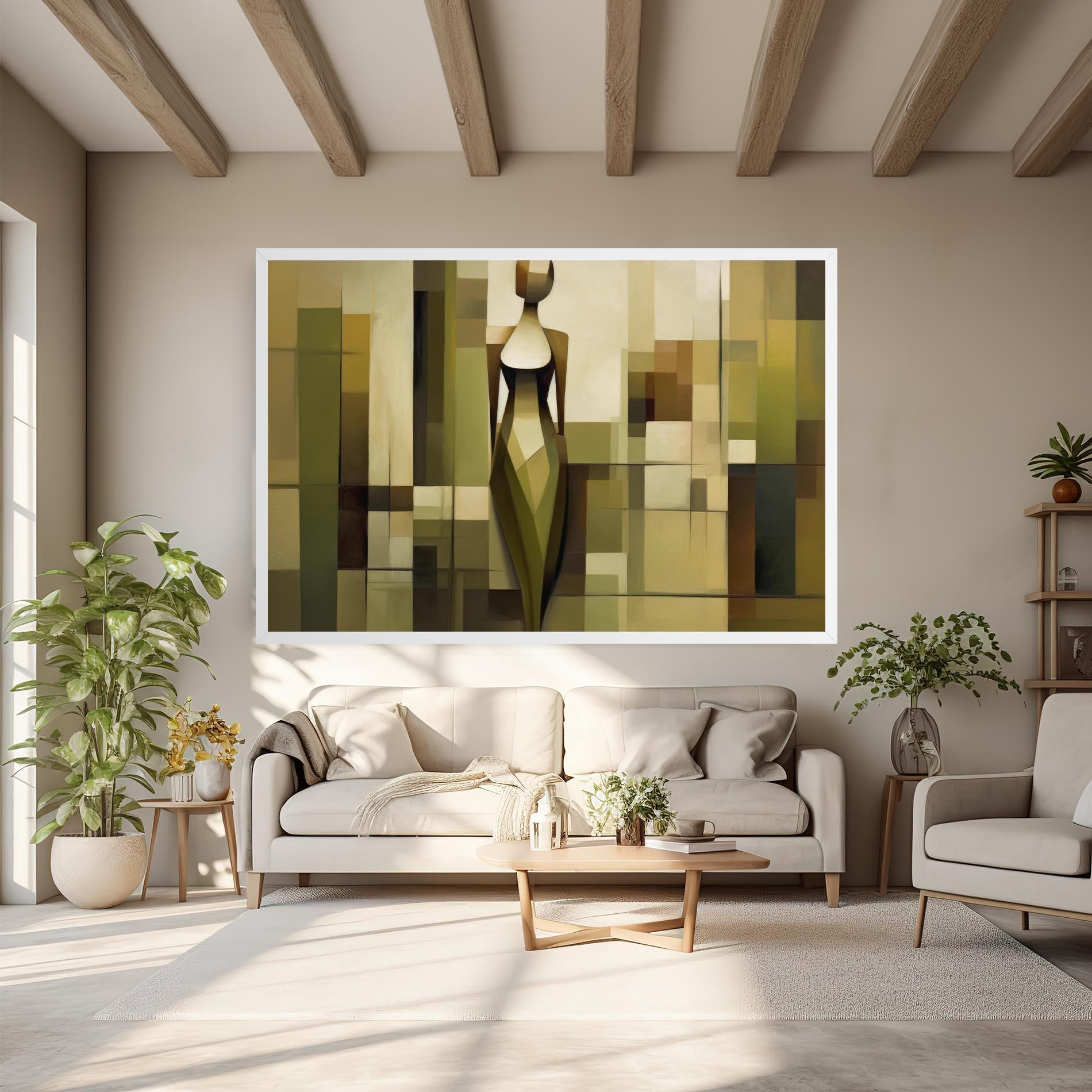 Tablou Canvas Olive Green Shilouete mockup 6