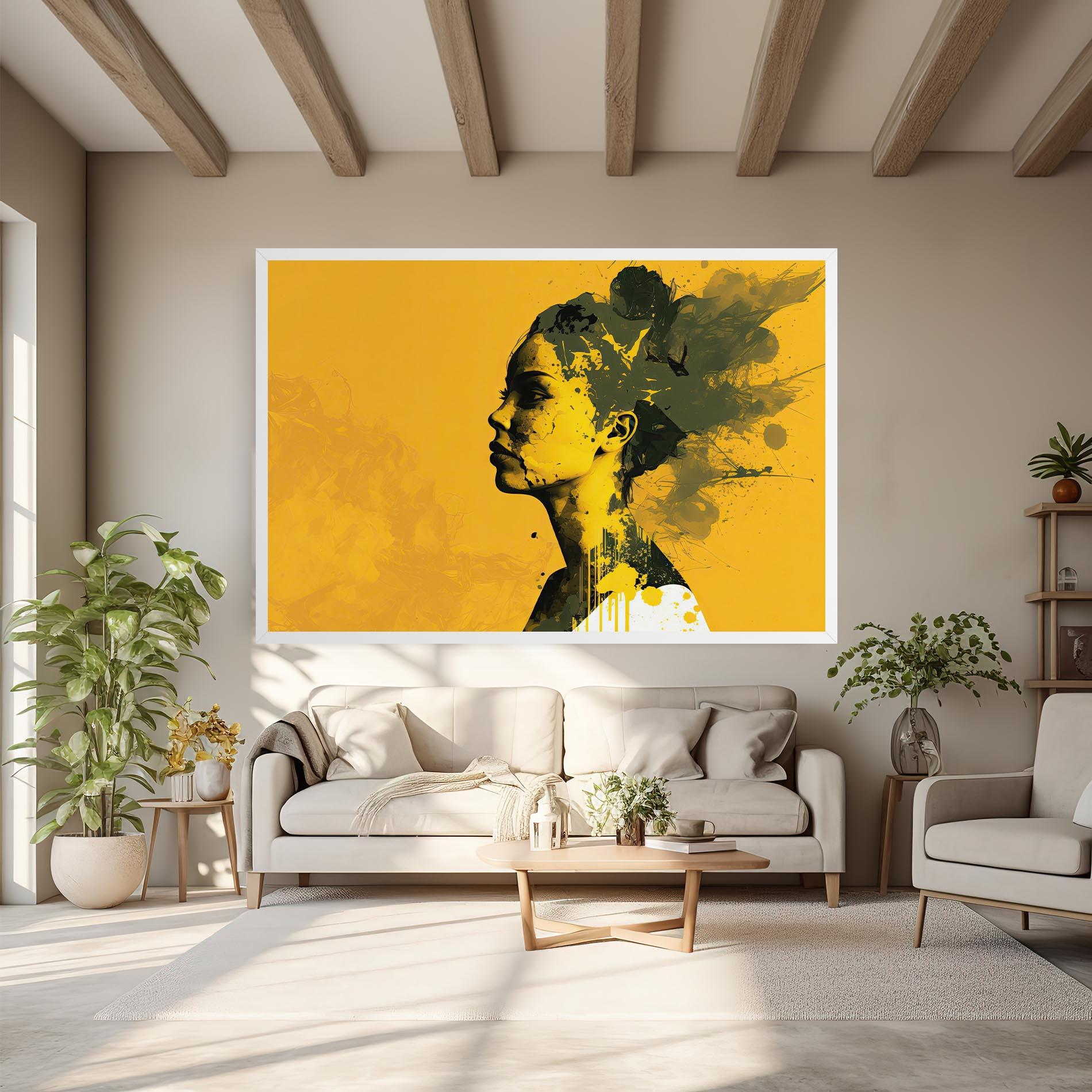 Tablou Canvas Thinking Yellow mockup 6