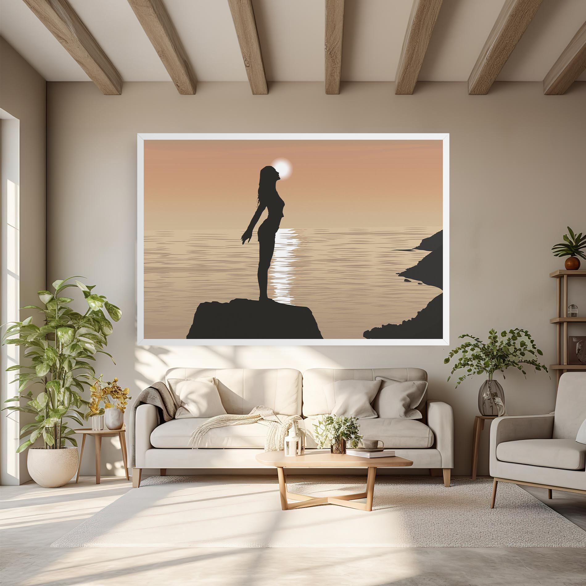 Tablou Canvas Water Girl Shilouette mockup 6