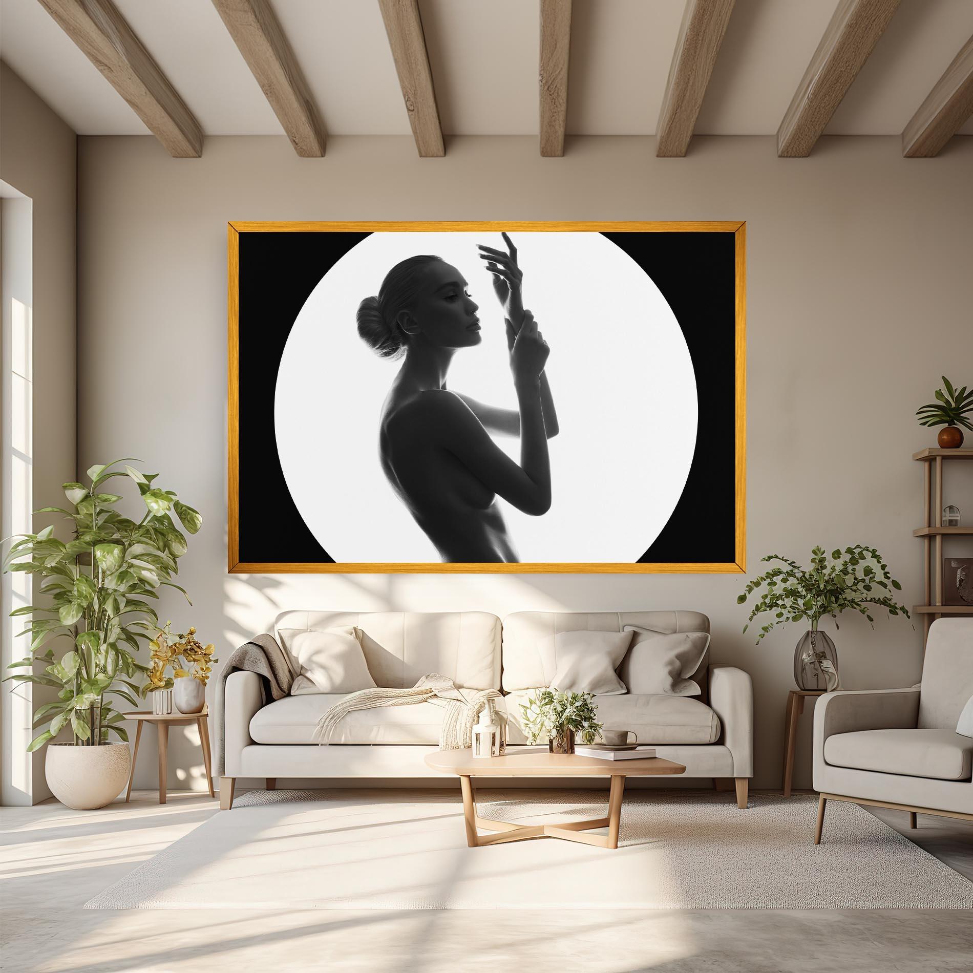 Tablou Canvas Circle Woman Body mockup 6