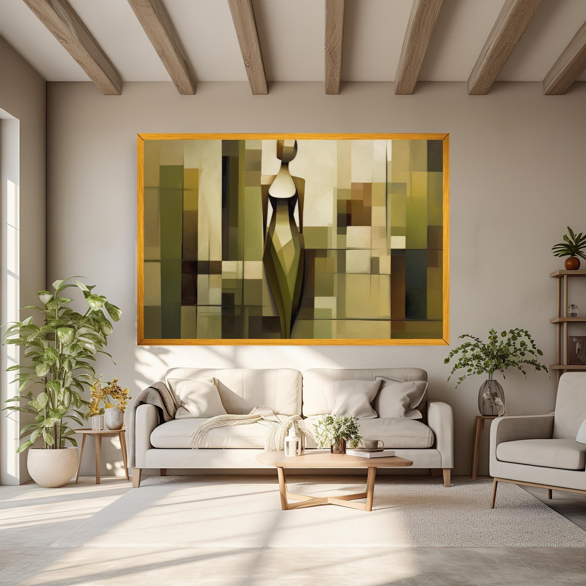 Tablou Canvas Olive Green Shilouete mockup 6