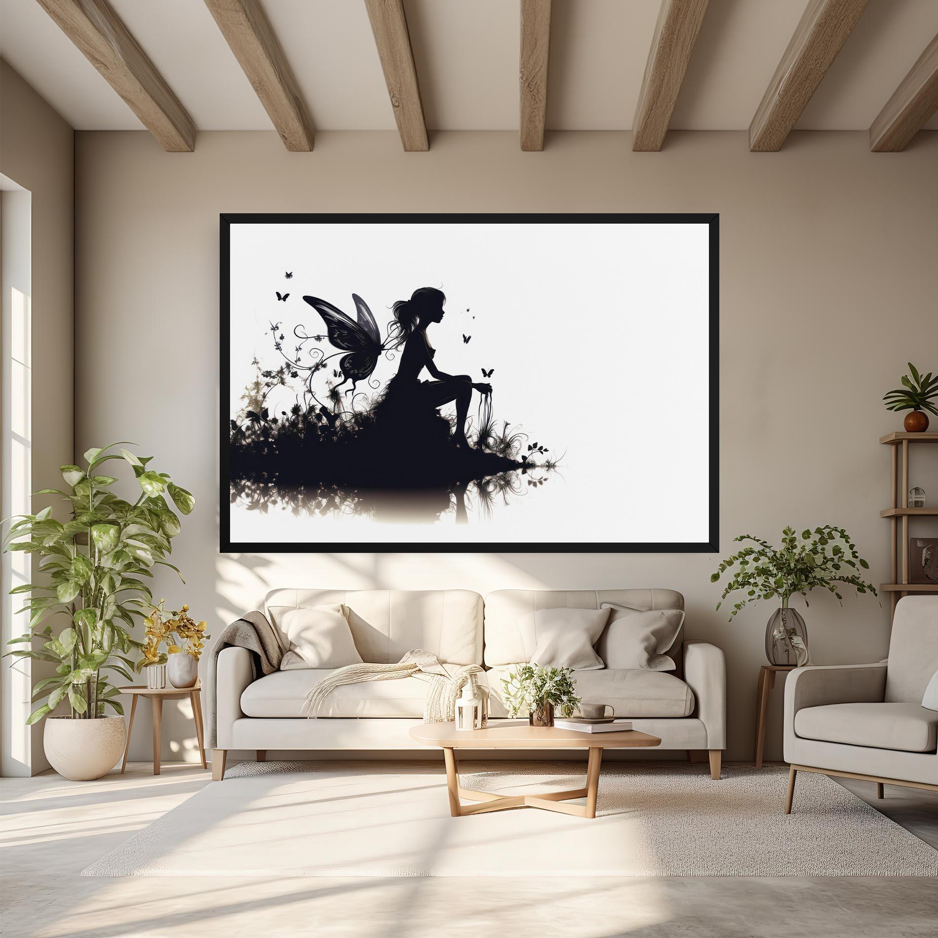 Tablou Canvas Butterfly Woman Shilouette mockup 6