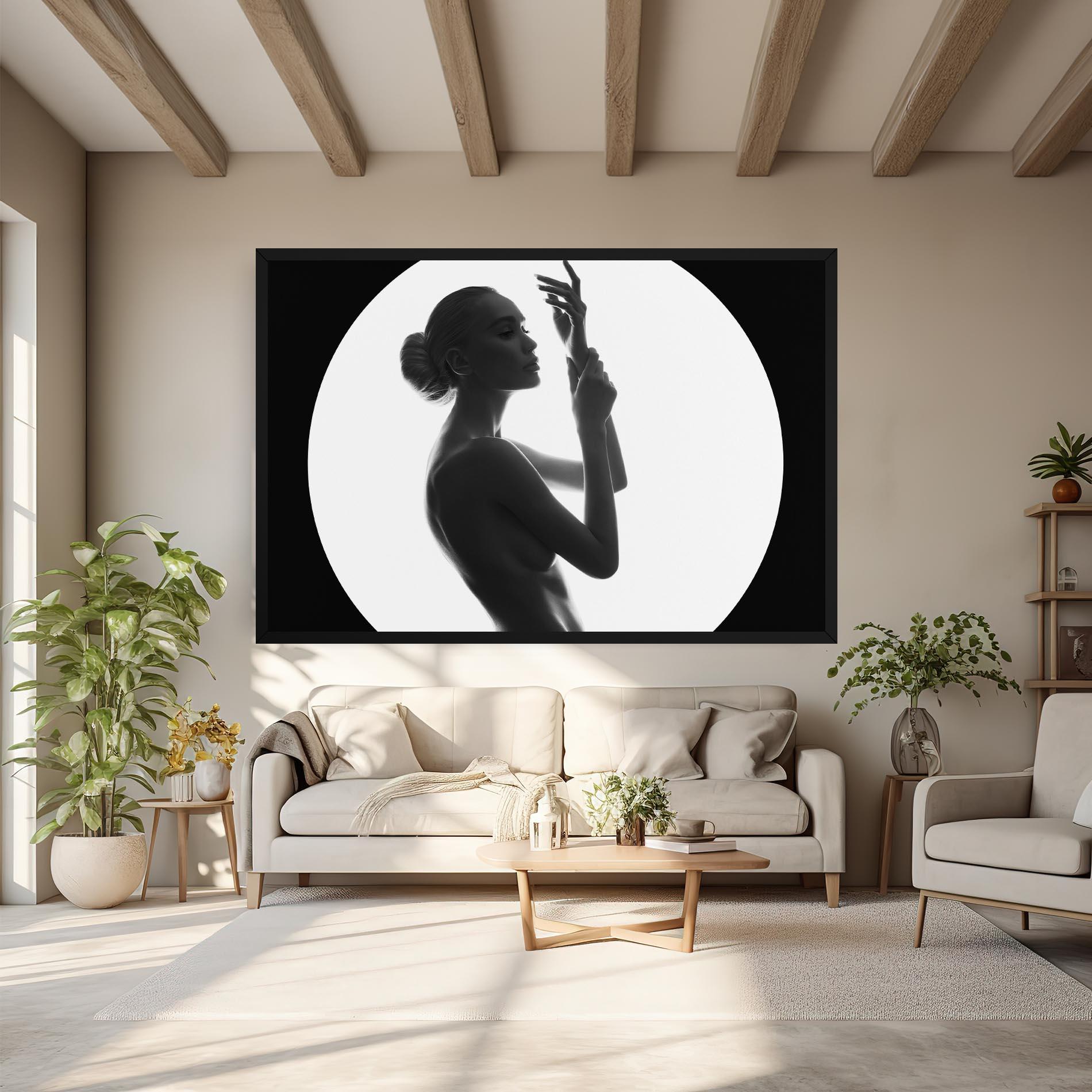 Tablou Canvas Circle Woman Body mockup 6