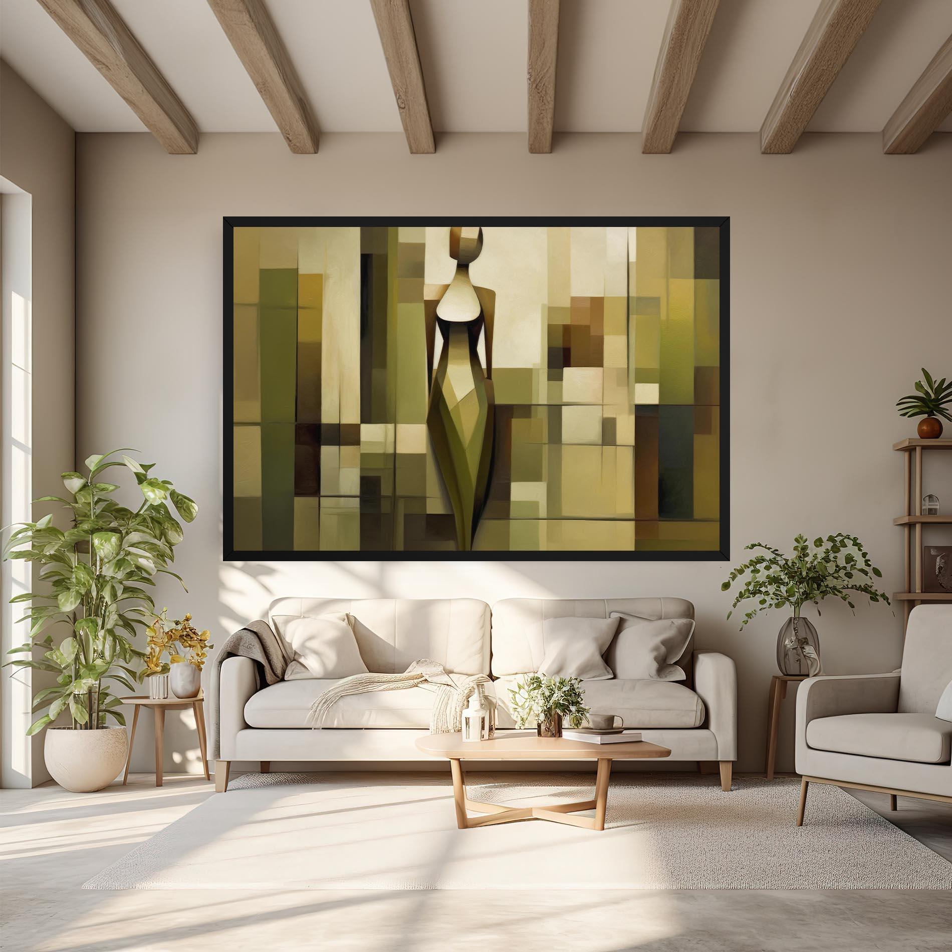 Tablou Canvas Olive Green Shilouete mockup 6
