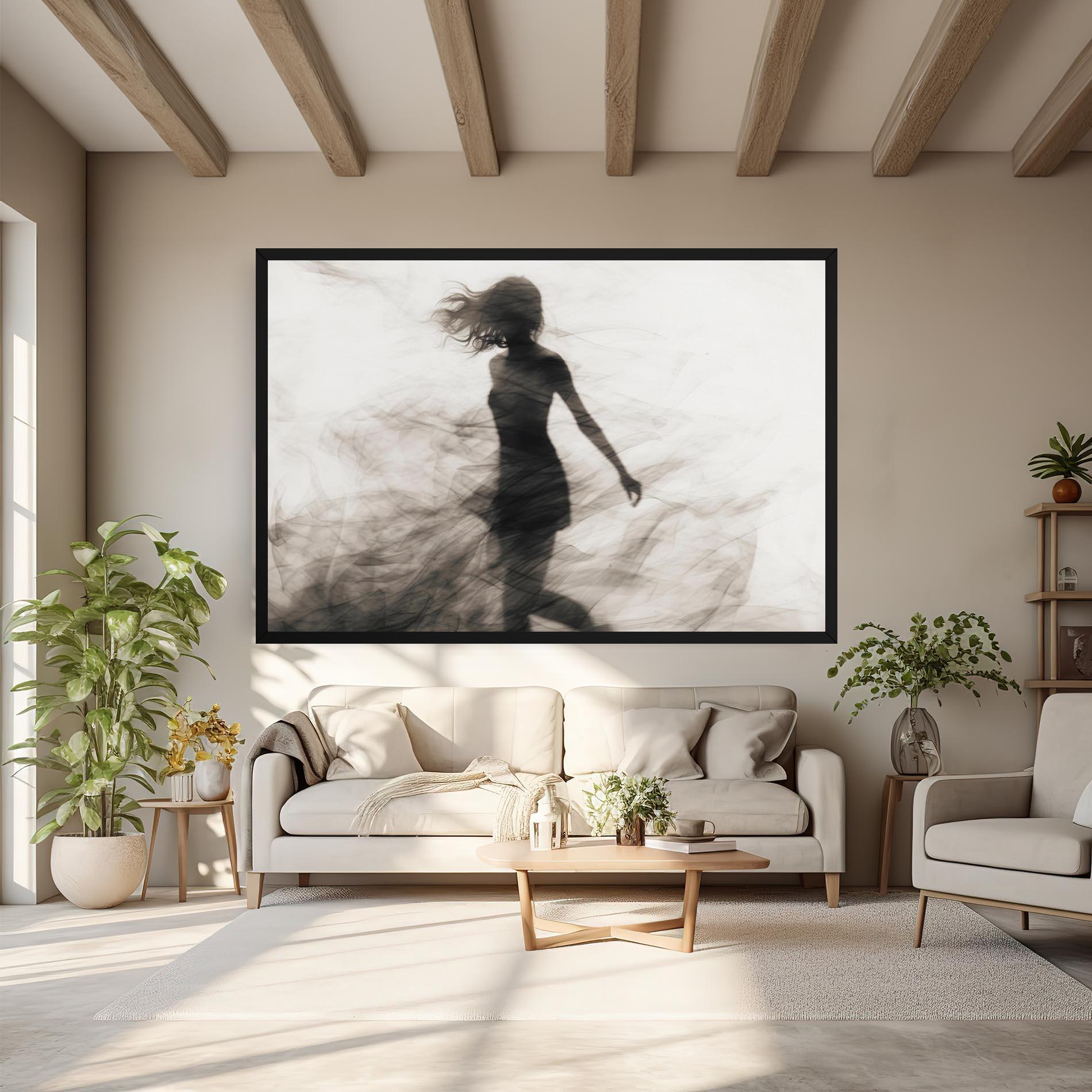 Tablou Canvas Smoke Girl Shilouette mockup 6
