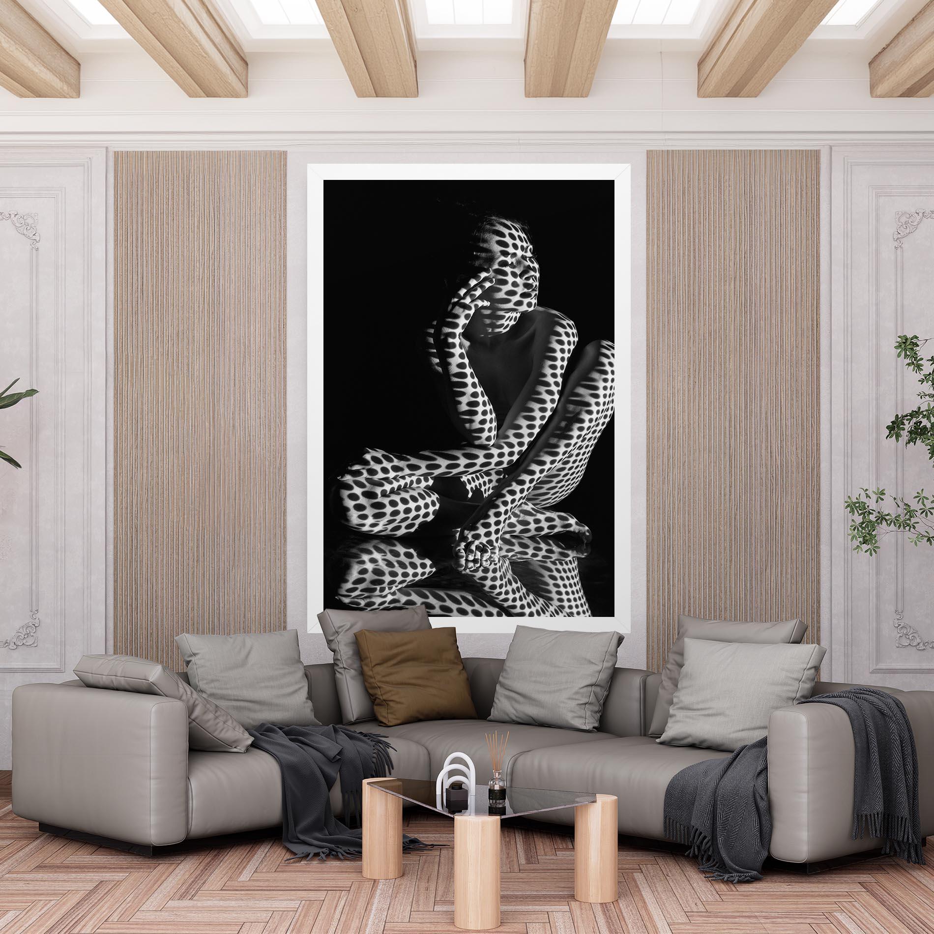 Tablou Canvas Black White Pattern Woman mockup 6