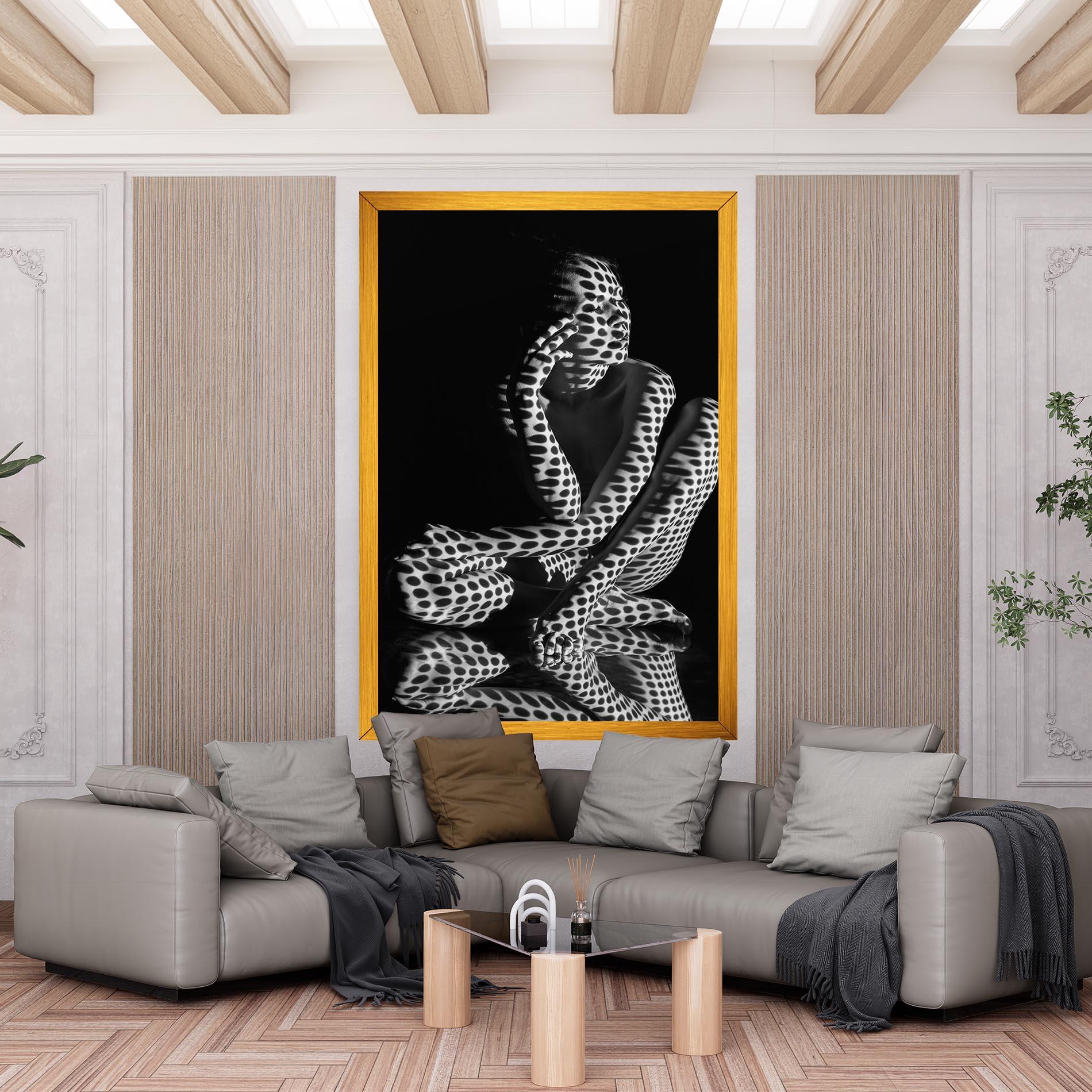 Tablou Canvas Black White Pattern Woman mockup 6