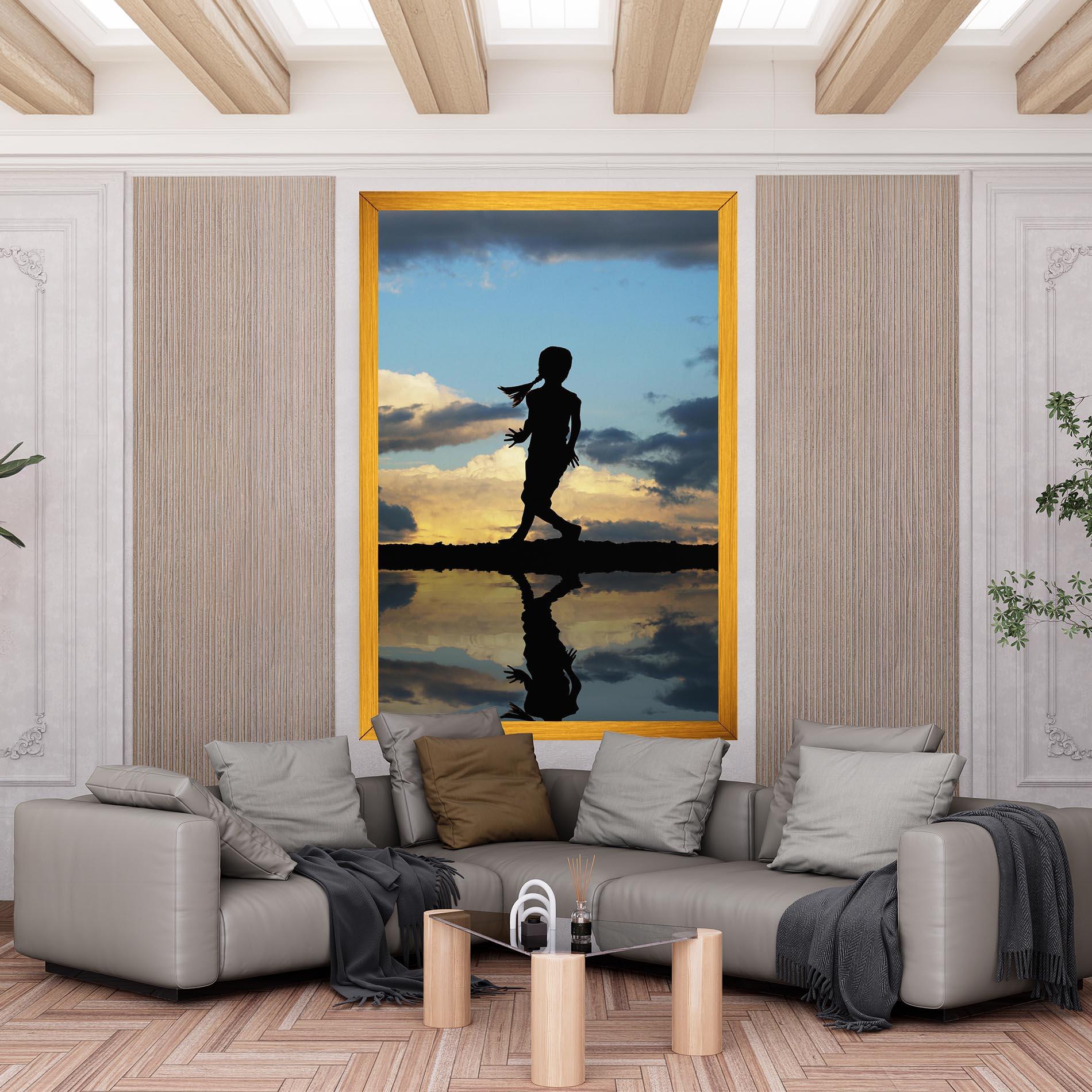 Tablou Canvas Little Girl Jumping mockup 6