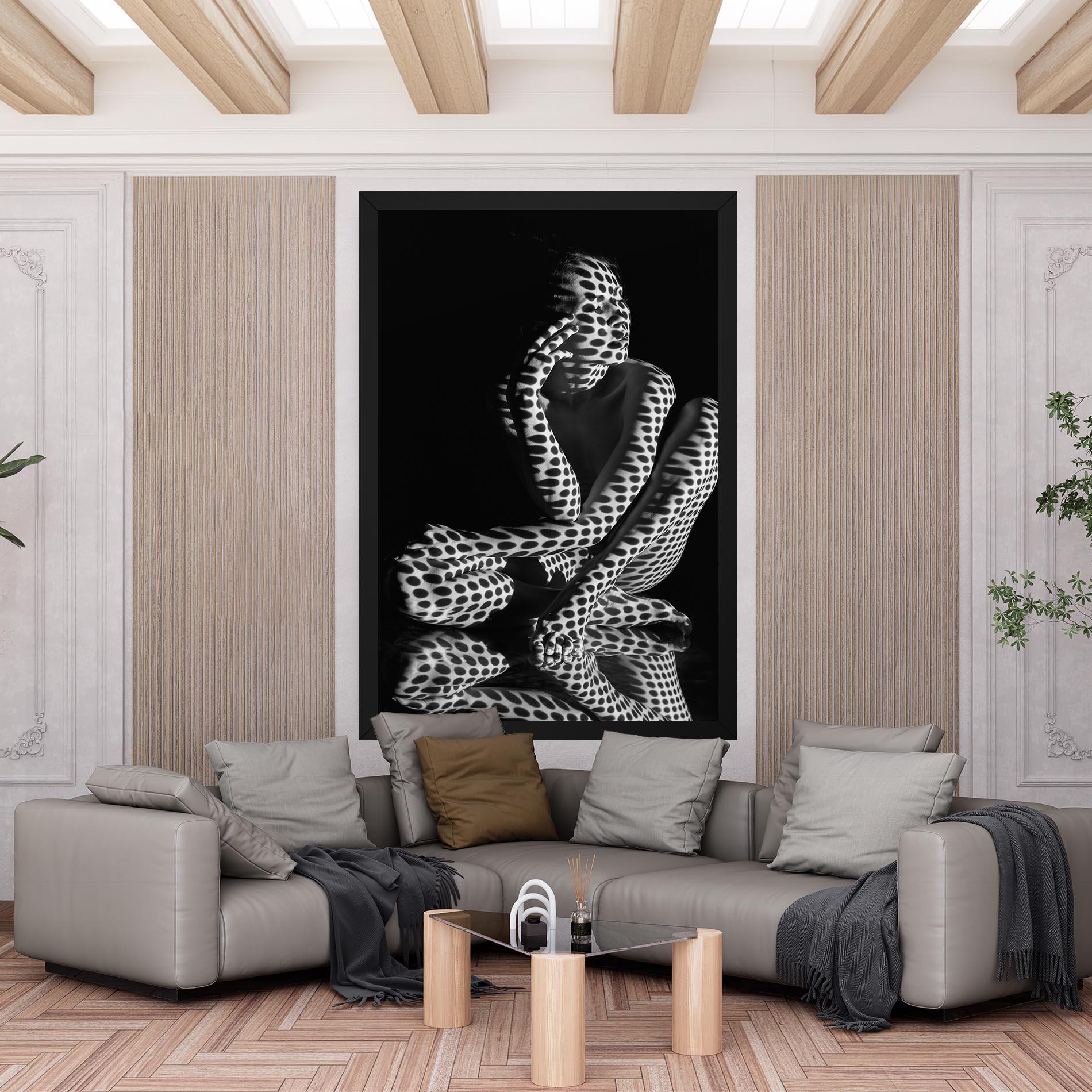 Tablou Canvas Black White Pattern Woman mockup 6