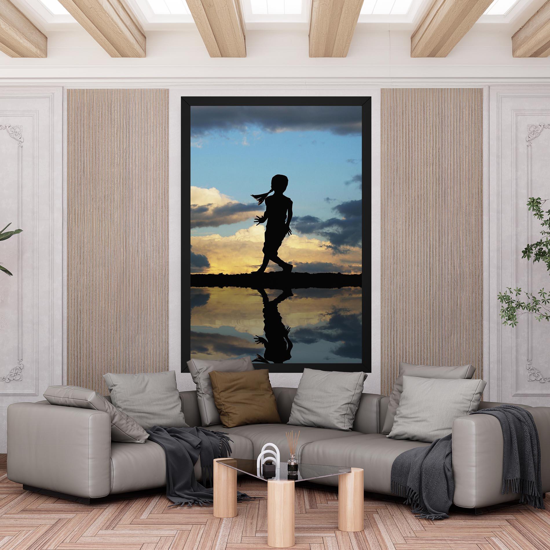 Tablou Canvas Little Girl Jumping mockup 6