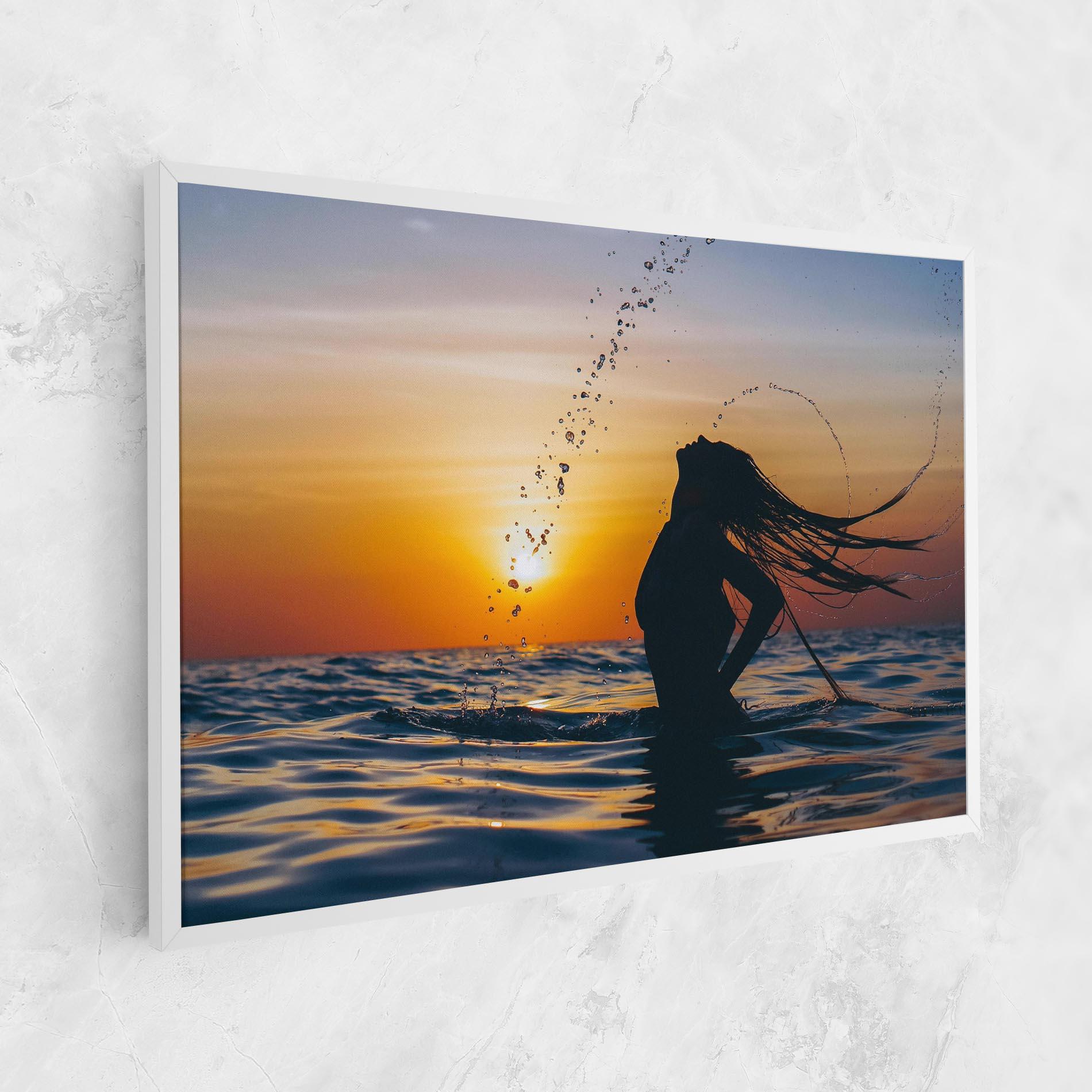 Tablou Canvas Ocean Woman Shilouette mockup 1