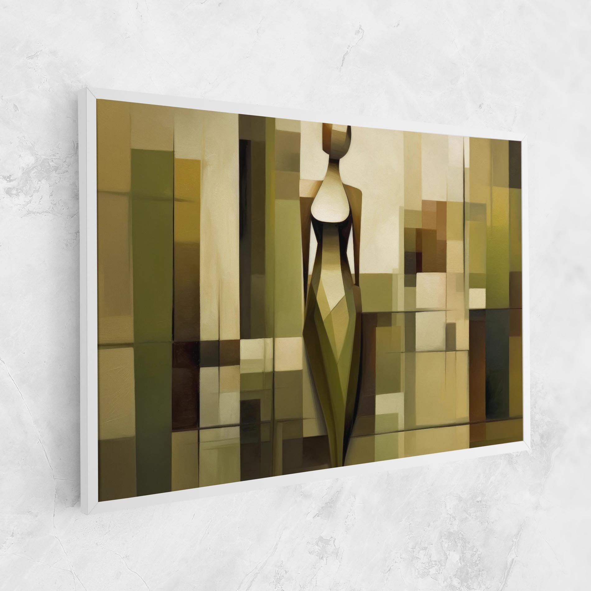 Tablou Canvas Olive Green Shilouete mockup 1