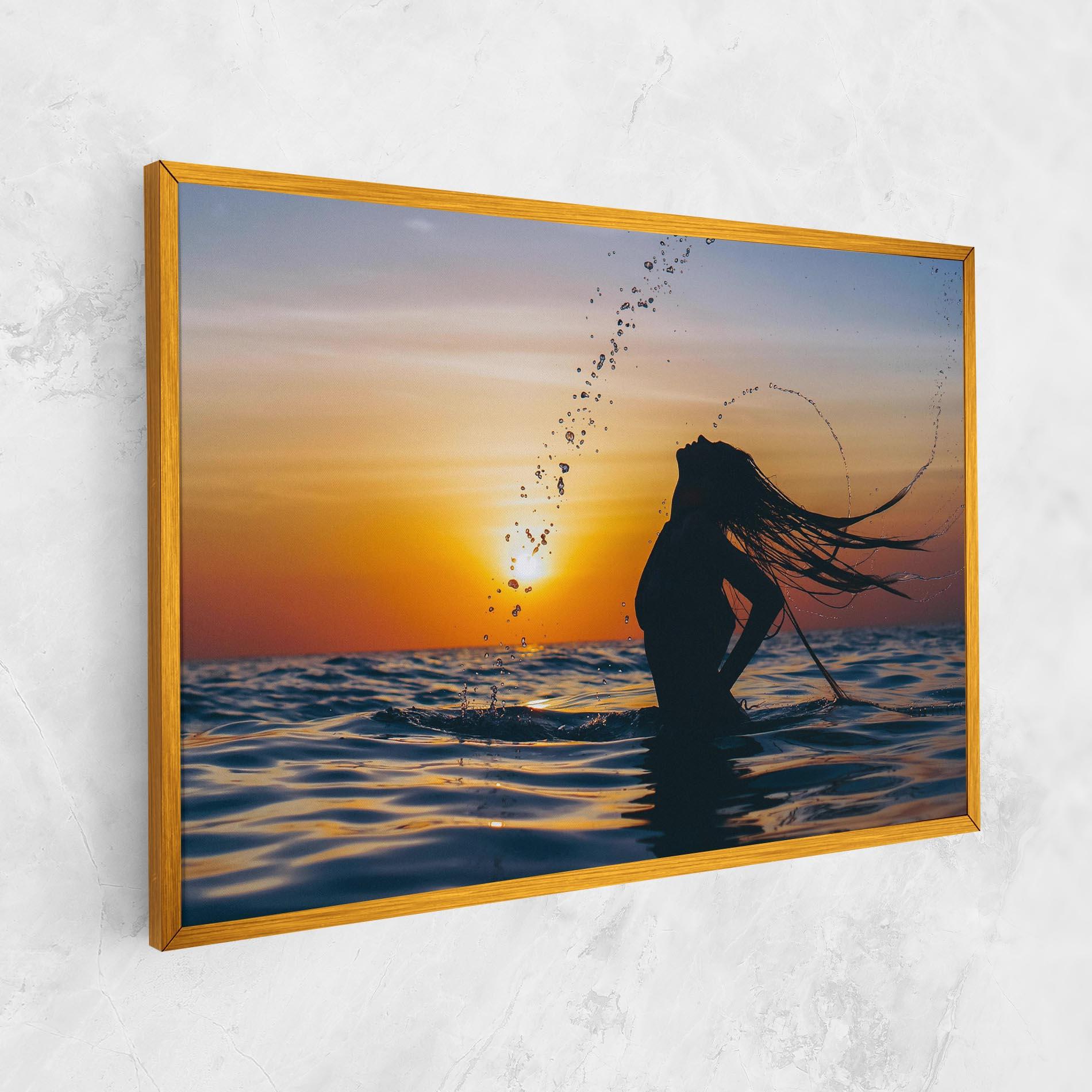 Tablou Canvas Ocean Woman Shilouette mockup 1