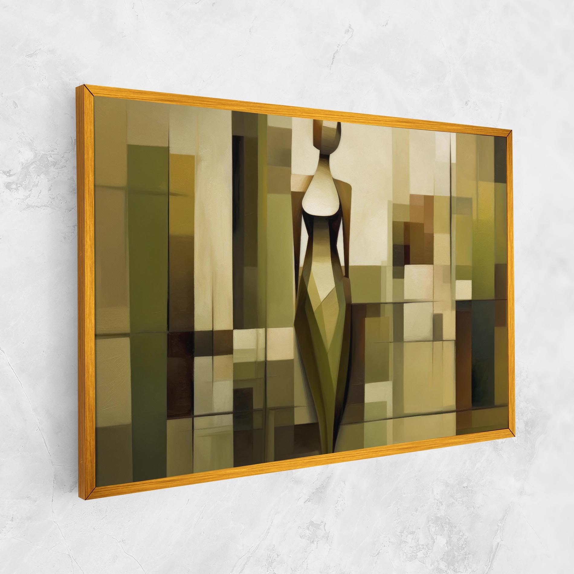 Tablou Canvas Olive Green Shilouete mockup 1