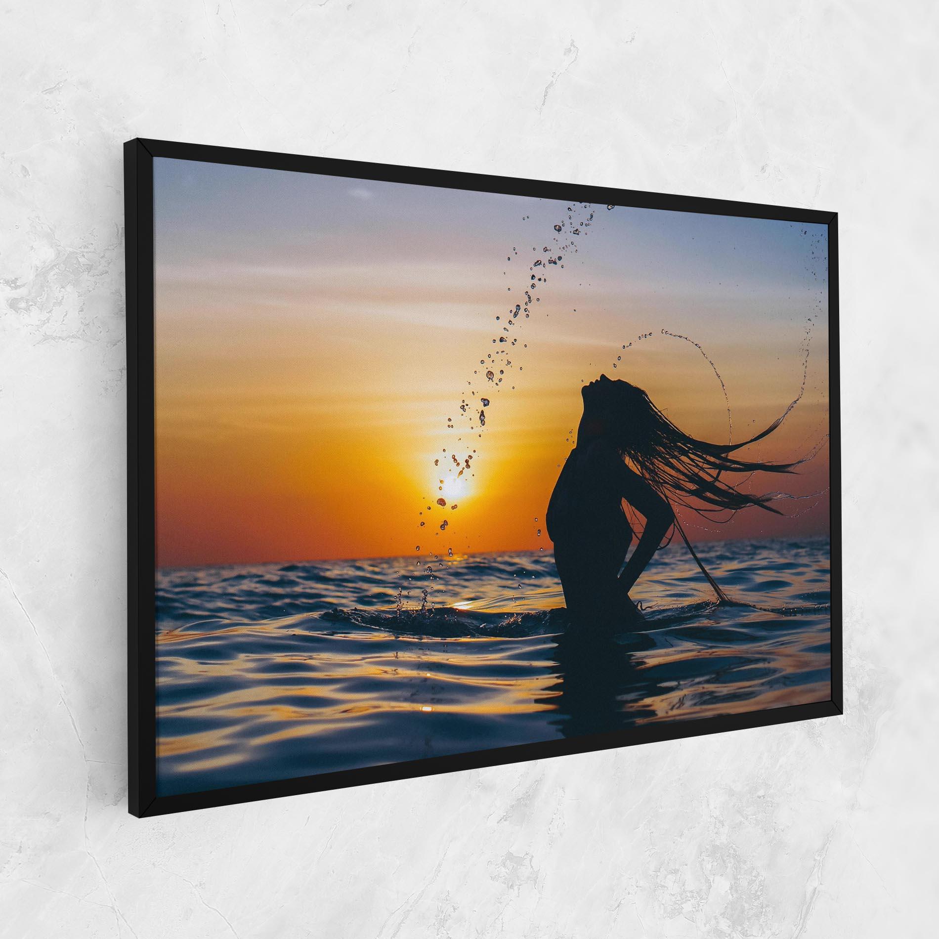 Tablou Canvas Ocean Woman Shilouette mockup 1