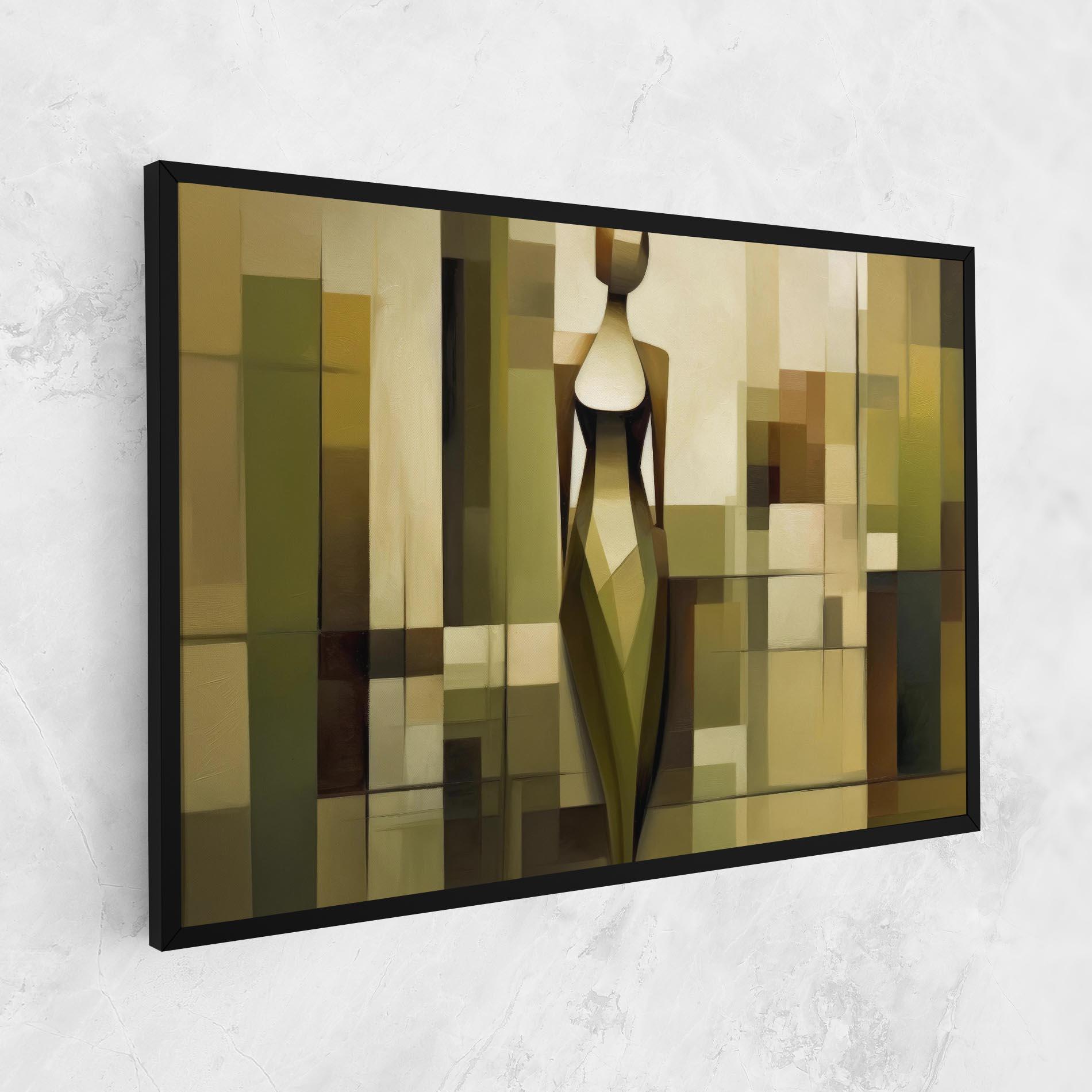 Tablou Canvas Olive Green Shilouete mockup 1