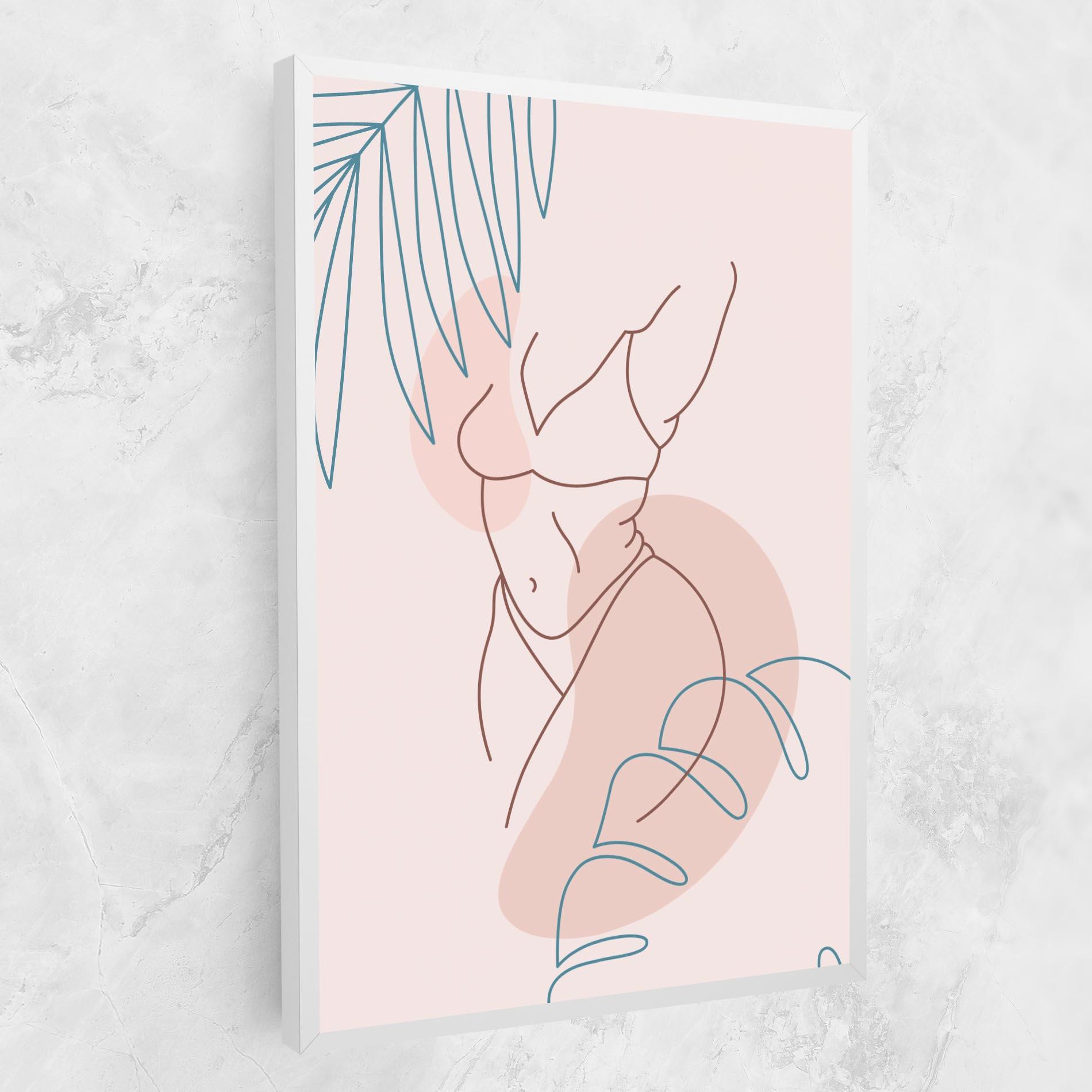 Tablou Canvas Body Line Leaf mockup 1