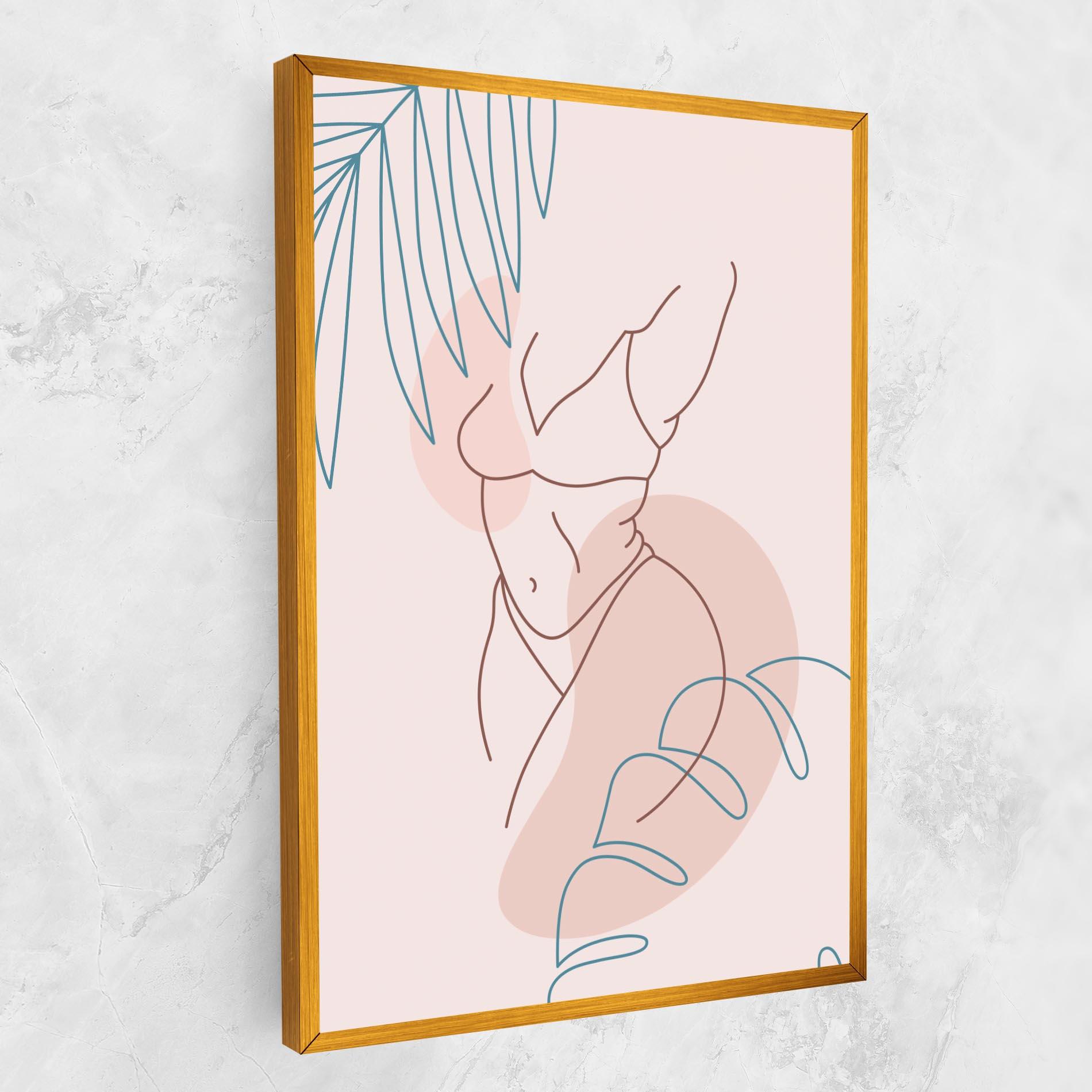 Tablou Canvas Body Line Leaf mockup 1