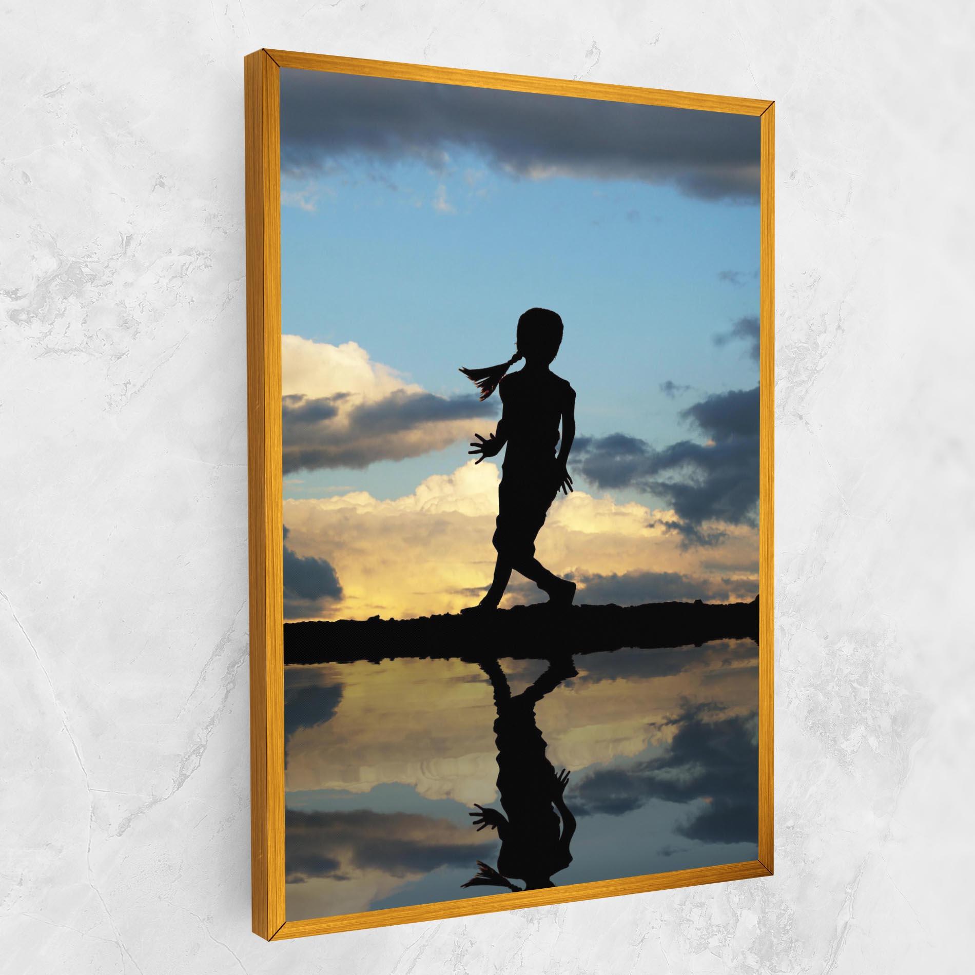 Tablou Canvas Little Girl Jumping mockup 1