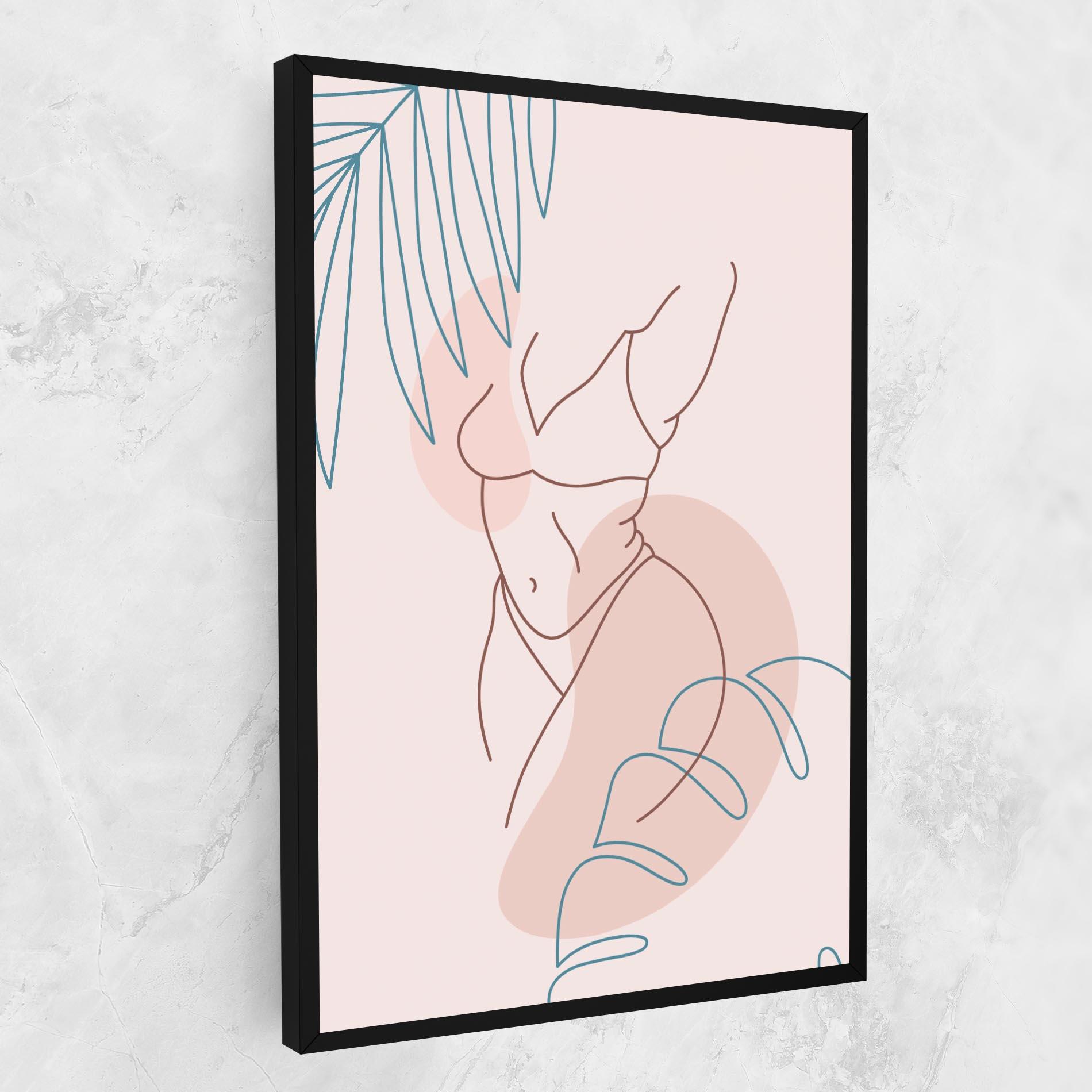 Tablou Canvas Body Line Leaf mockup 1