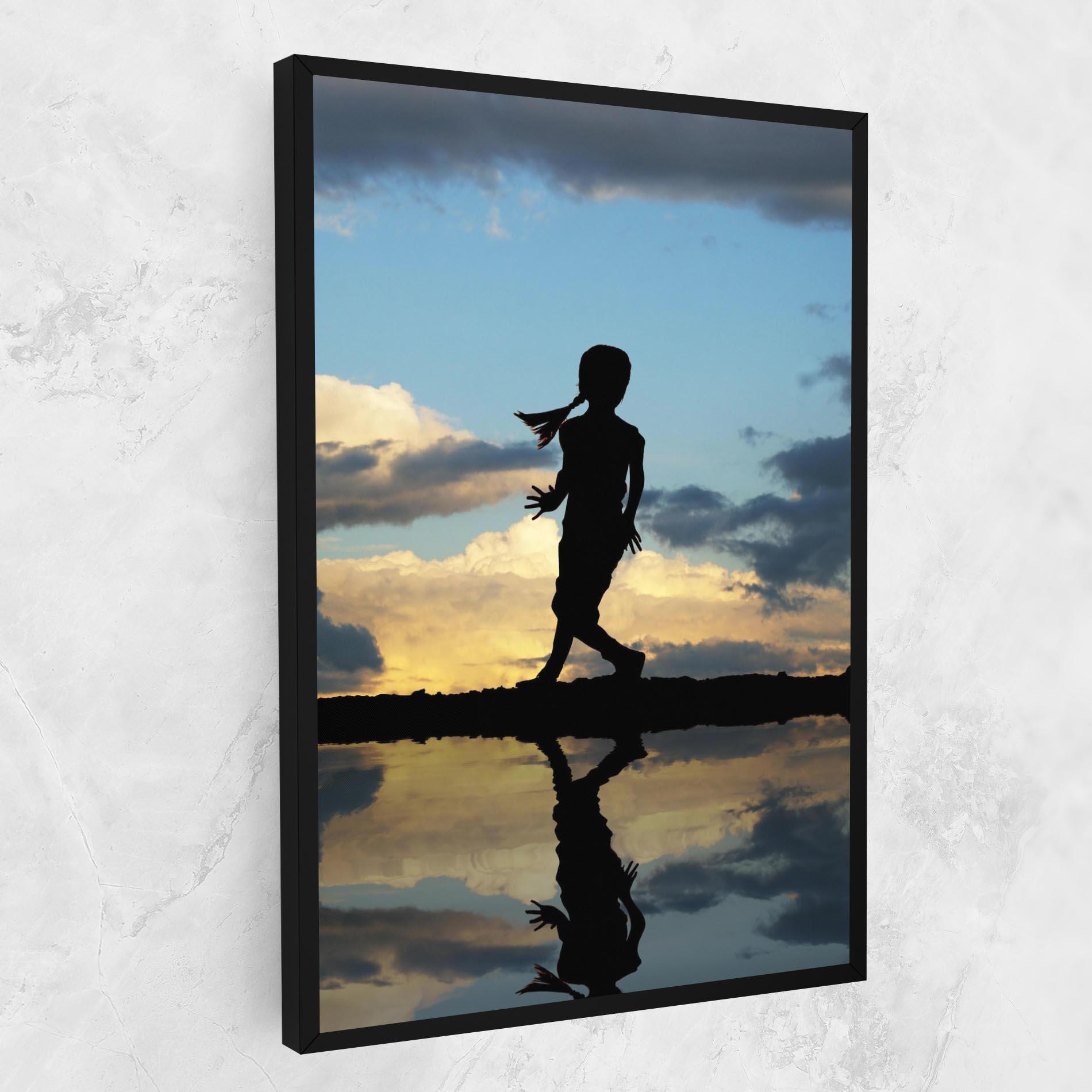 Tablou Canvas Little Girl Jumping mockup 1