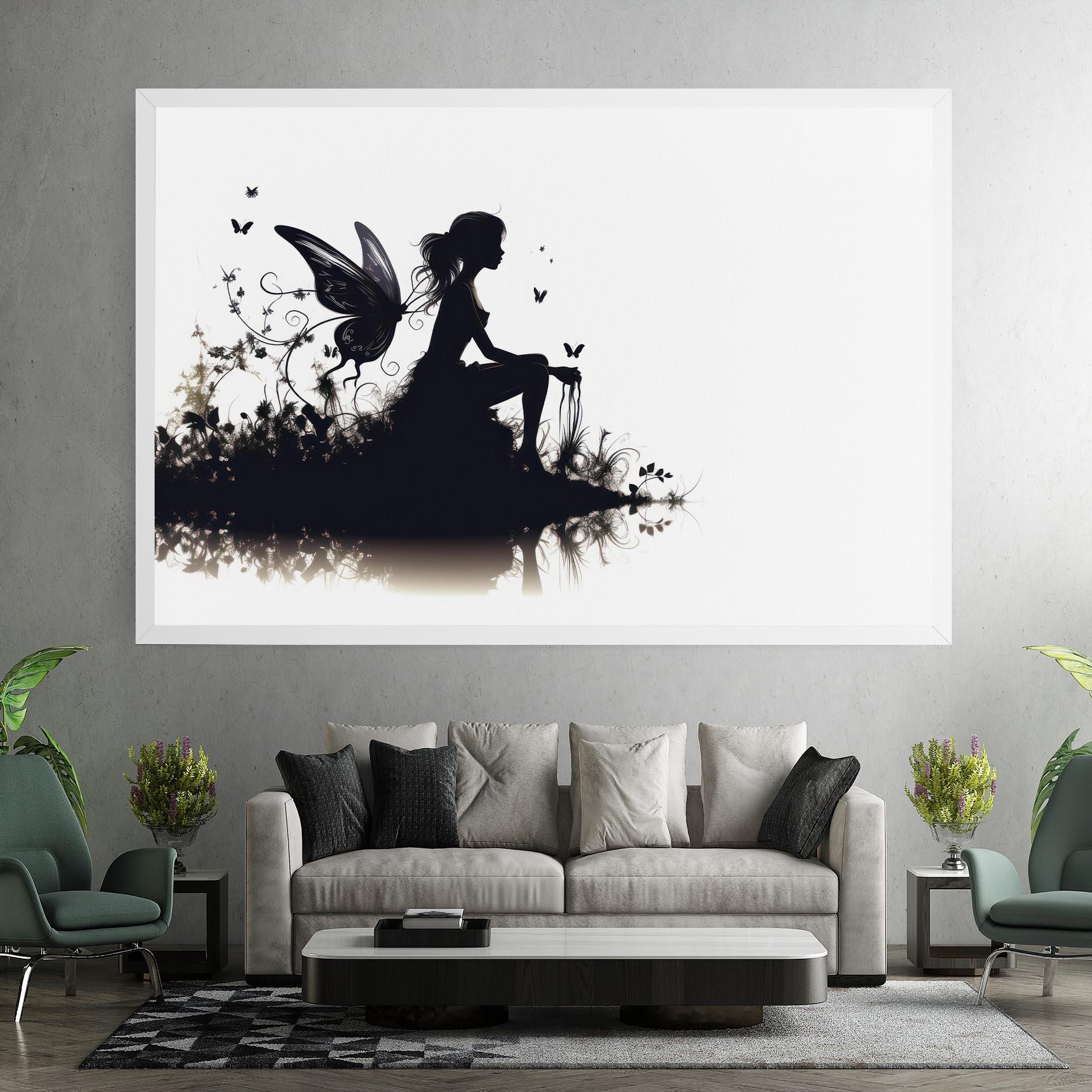 Tablou Canvas Butterfly Woman Shilouette mockup 7