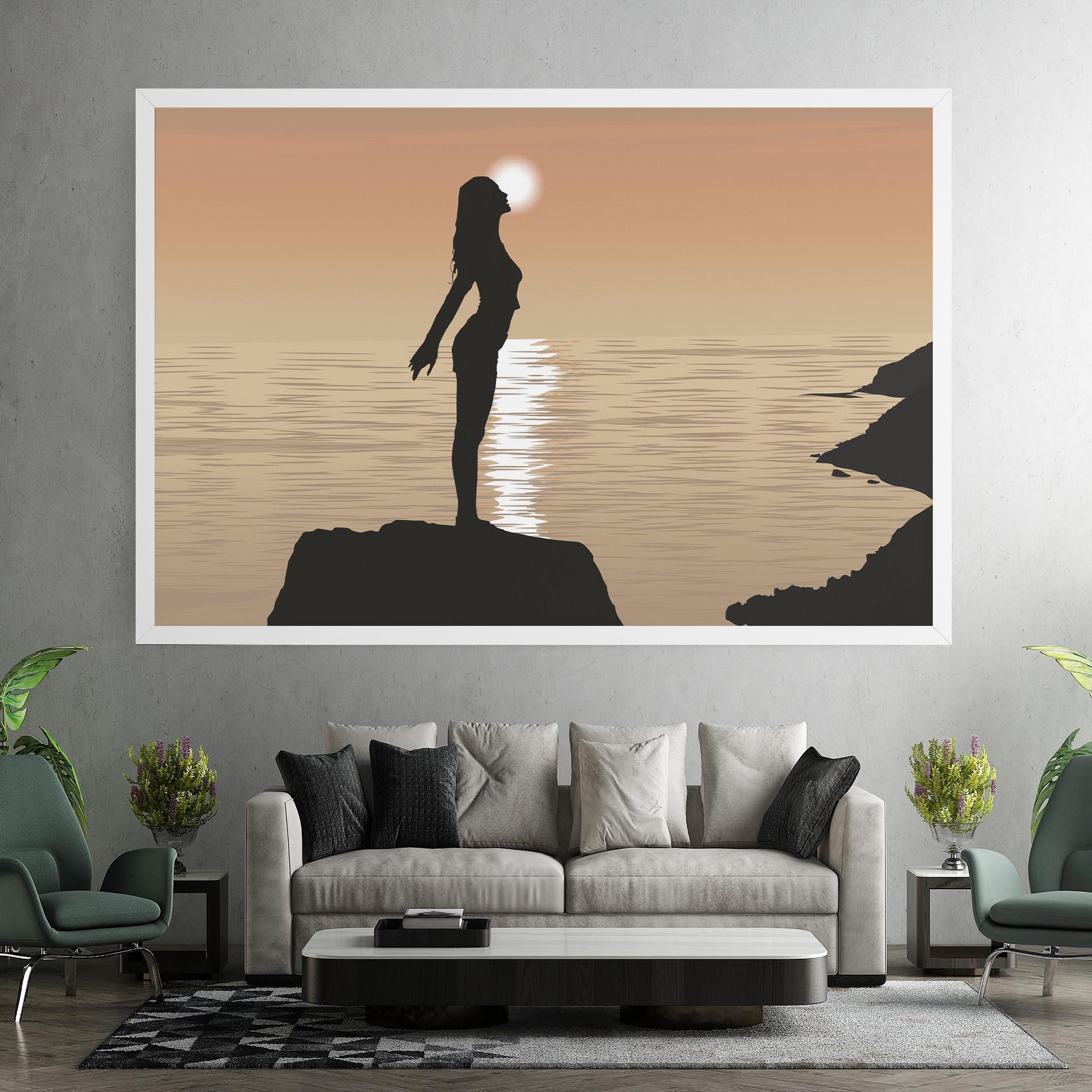 Tablou Canvas Water Girl Shilouette mockup 7