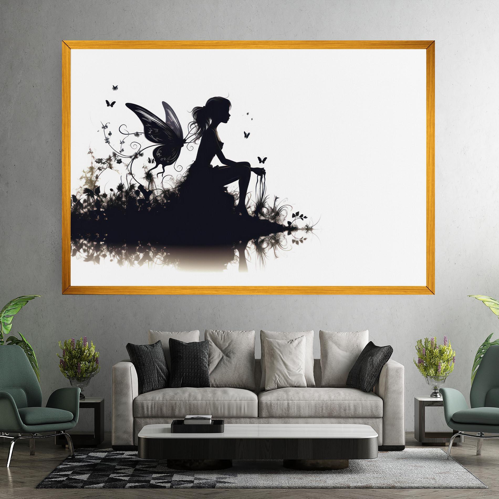 Tablou Canvas Butterfly Woman Shilouette mockup 7