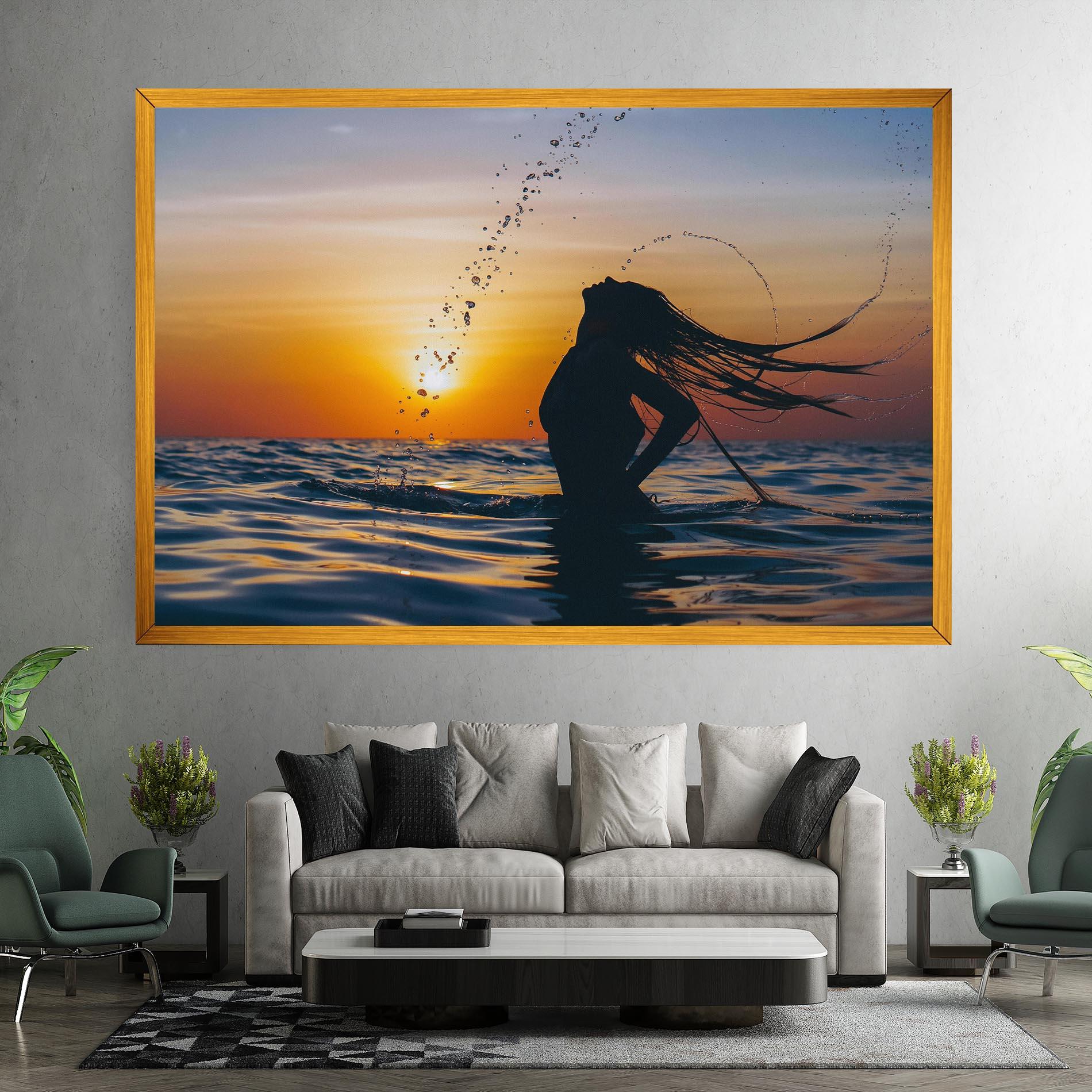 Tablou Canvas Ocean Woman Shilouette mockup 7